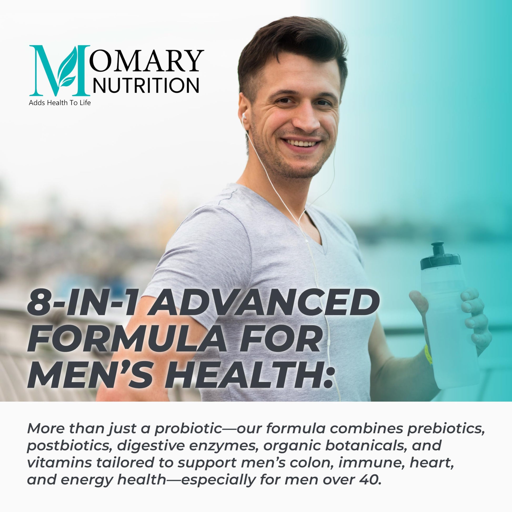 8-in-1 Bio Cultures Complex for Men – 150 Billion CFU Probiotics with 37 Diverse Strains, Organic Prebiotics, Postbiotics & Digestive Enzymes – Supports Digestive Balance & Gut Microbiome MOMARY NUTRITION uk supplements