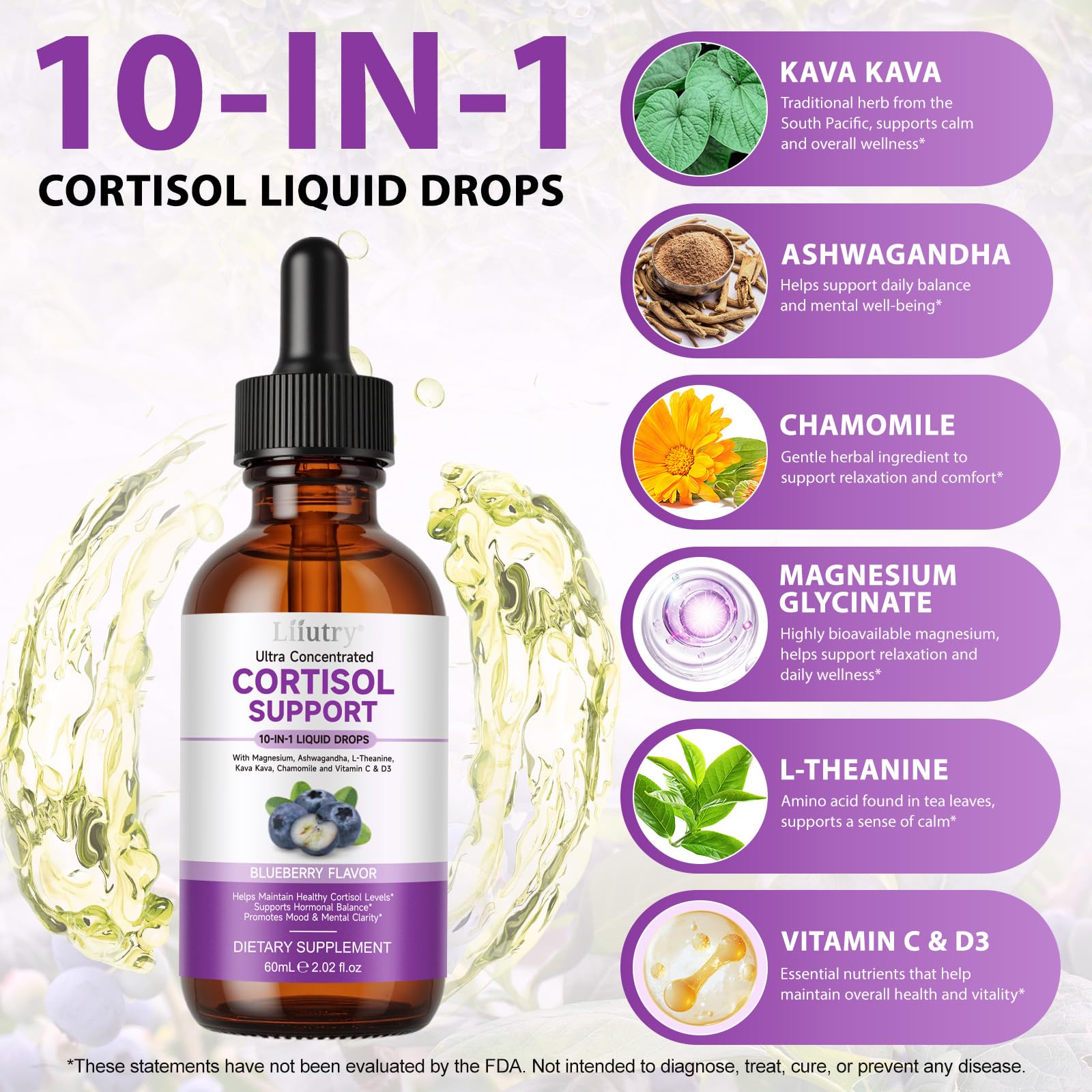 Cortisol Supplement Liquid Drops, Cortisol Supplements for Women & Men, 10 in 1 Cortisol Detox Manager Reducer with Magnesium, Ashwagandha, L-theanine, Hormone Balanced, Sleep Support - 2.02 fl.oz XCTTDXEH uk supplements