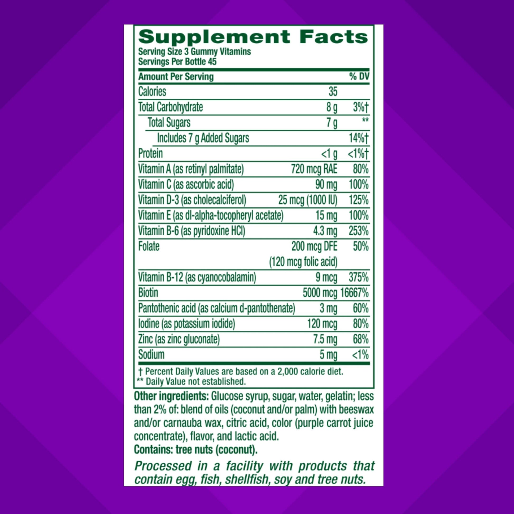 Vitafusion Gorgeous Hair, Skin & Nails Multivitamin Gummy Vitamins, plus Biotin and Antioxidant vitamins C&E, Raspberry Flavor Vitafusion uk supplements