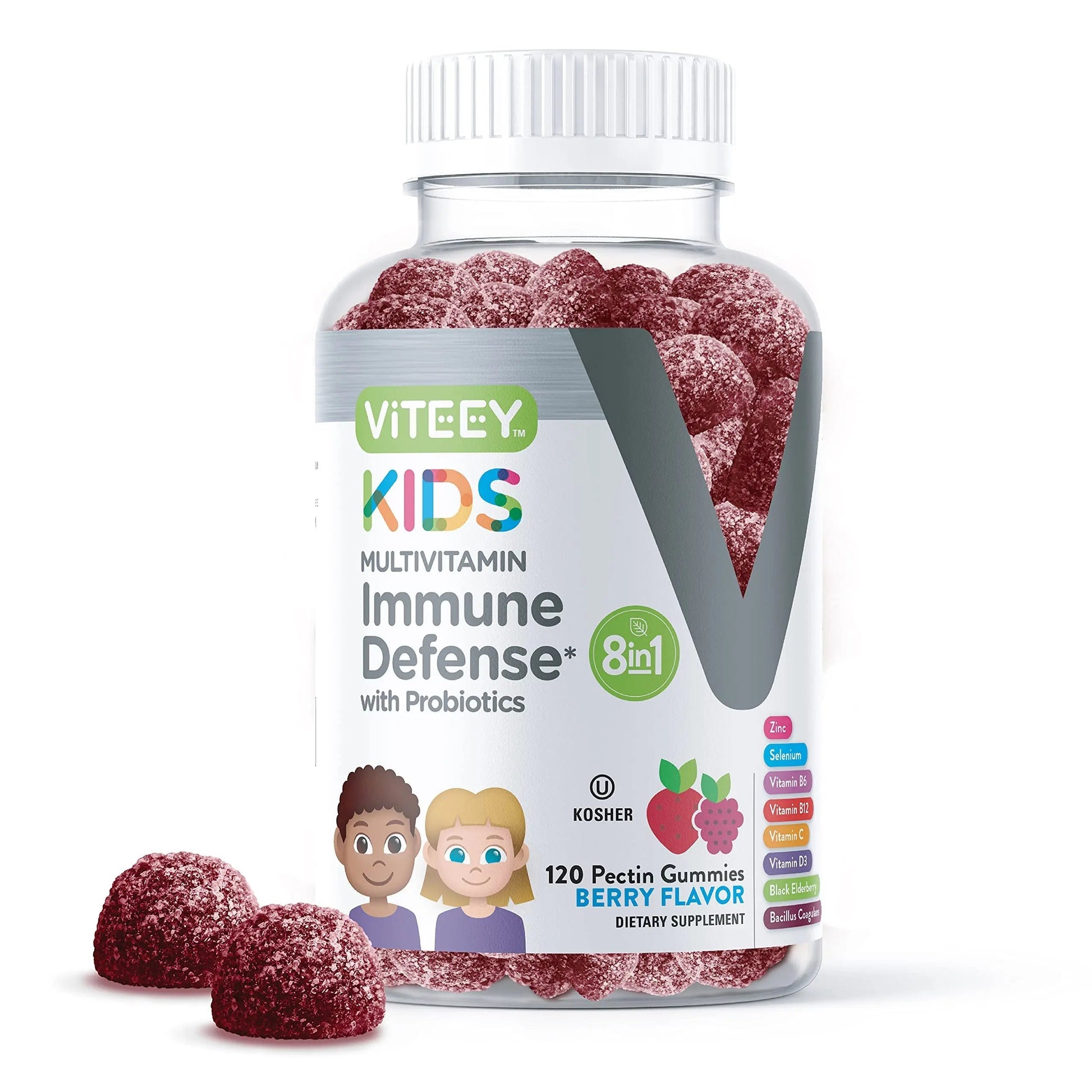 Viteey Kids Multivitamin Gummies with Probiotics - 8-1 Kids Vitamins for Immune Health Support with Vitamin C, D3, B12, B6 Viteey uk supplements