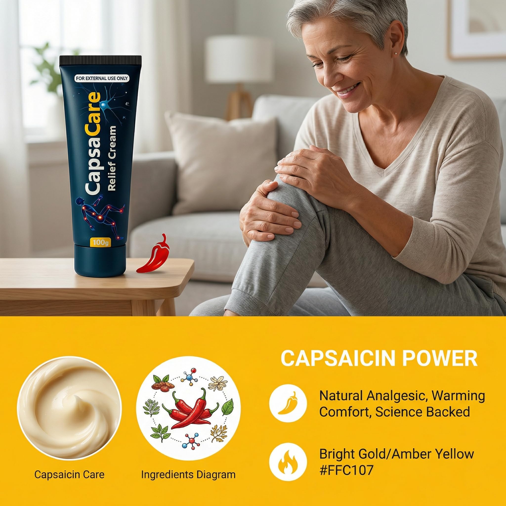 CapsaCare Neuropathy Relief Cream - with Capsaicin & Arnica, Menthol for Muscle & Joint Comfort, Fast Absorbing Formula for Feet, Hands, Legs, and Waist (2Pcs) MCArthur uk supplements