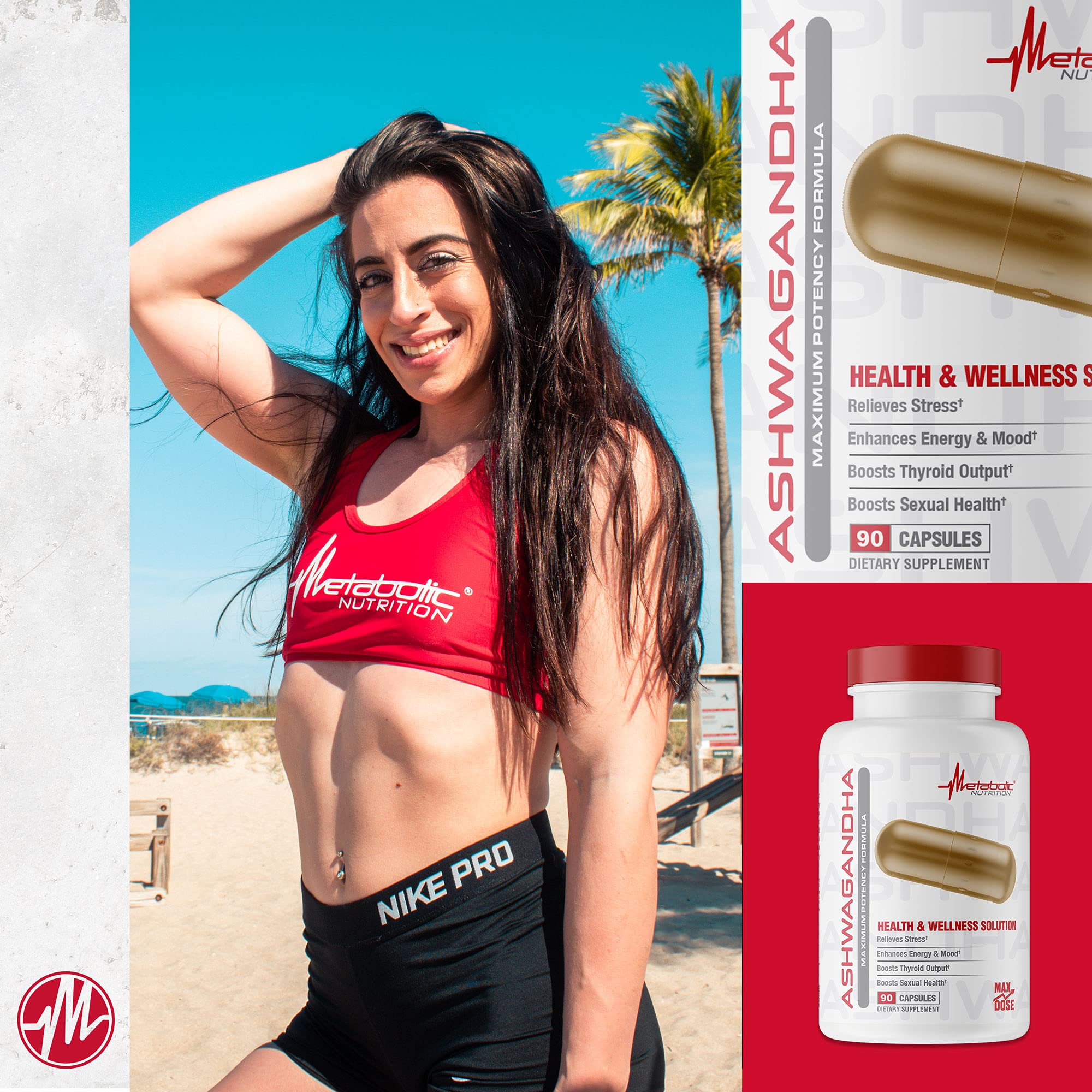 Metabolic Nutrition Ashwagandha 2200mg Made with Organic Ashwagandha Powder and Black Pepper Extract, 90 Vegan Capusles Metabolic Nutrition uk supplements