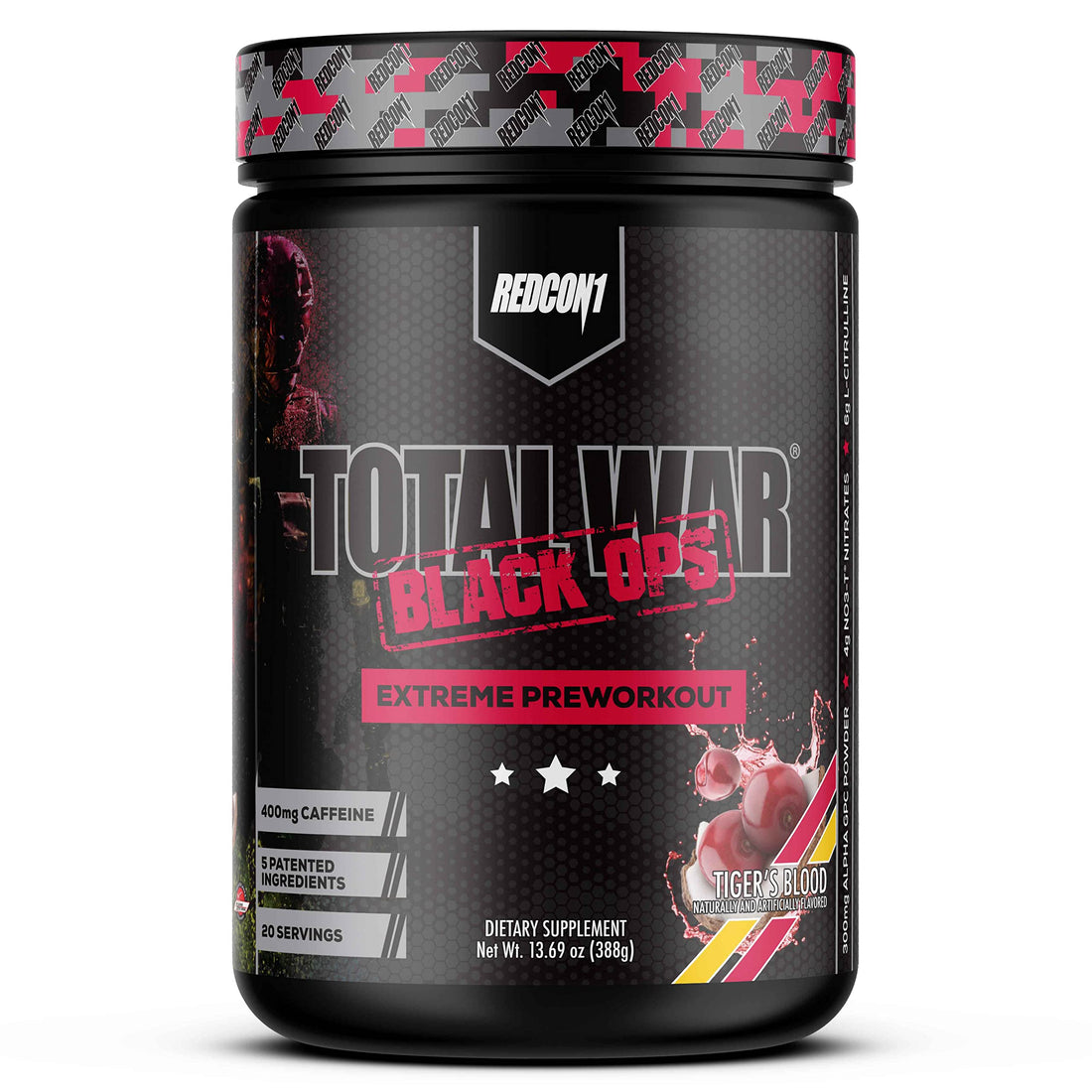REDCON1 Total War Black Ops Extreme Preworkout Powder, Tigers Blood, High Stimulant REDCON1 uk supplements