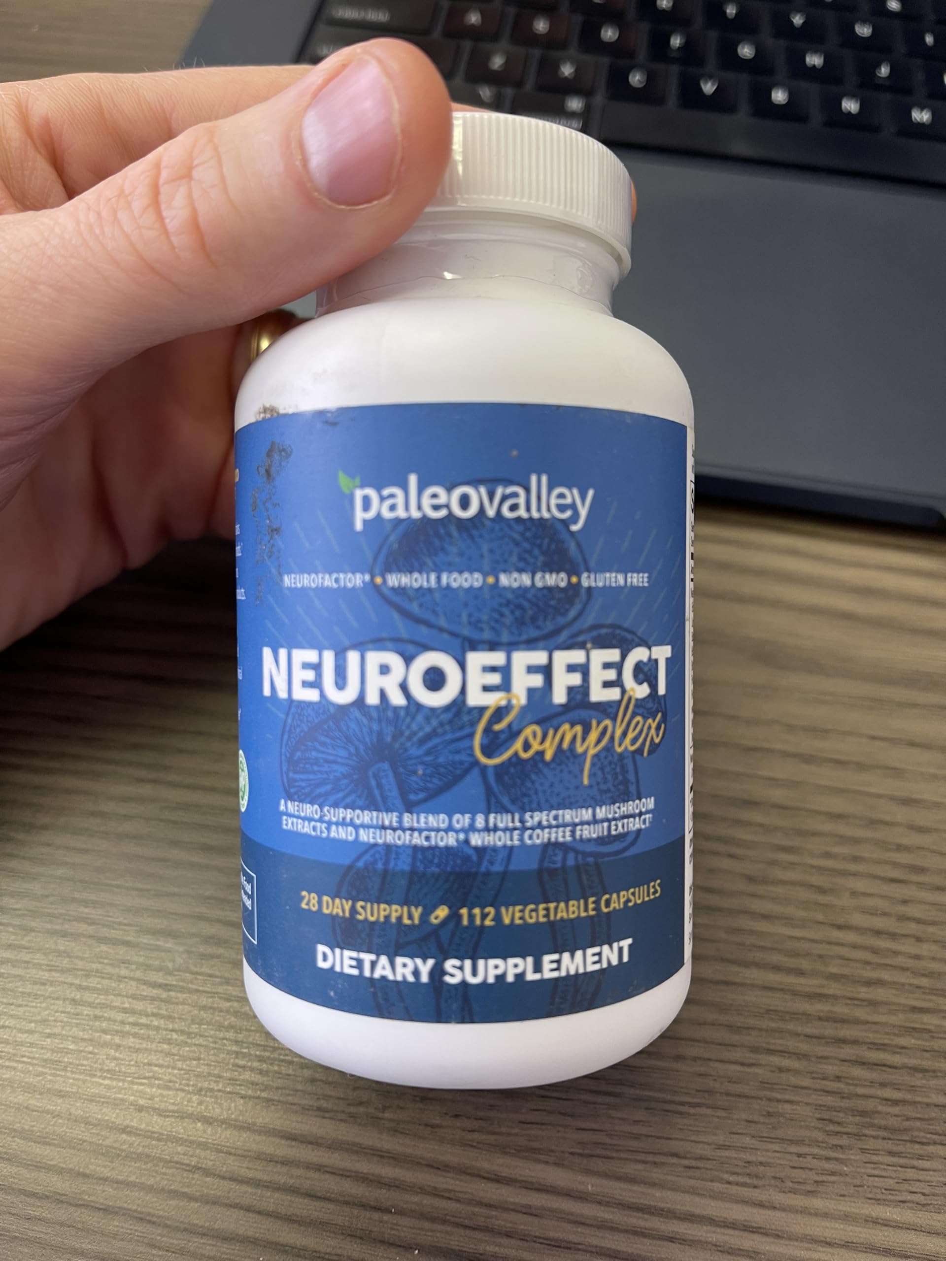 Paleovalley NeuroEffect - Neuro Mushroom Coffee Nutritional Supplement for Focus, Memory, and Energy Support - 28-Day Supply - 8 Full Spectrum Mushroom and Whole Coffee Fruit Extracts Paleovalley uk supplements
