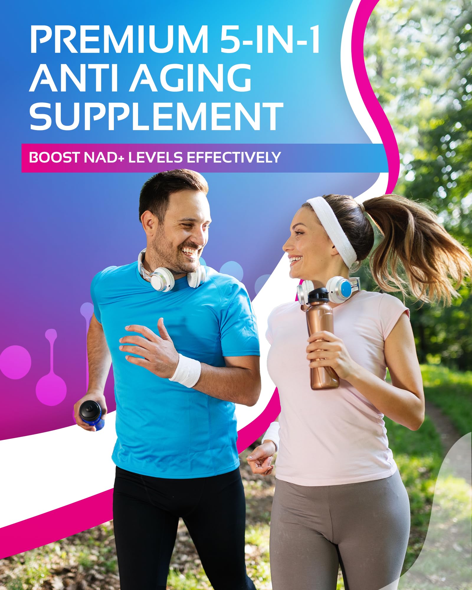 NR + Resveratrol Supplement - Increase NAD, DNA & Cellular Health, Longevity, Vitality. 5-in-1 Anti Aging Formula w/ Nicotinamide Riboside, Trans Resveratrol, Vitamin C, Grape Seed, Pine Bark CogniTune uk supplements