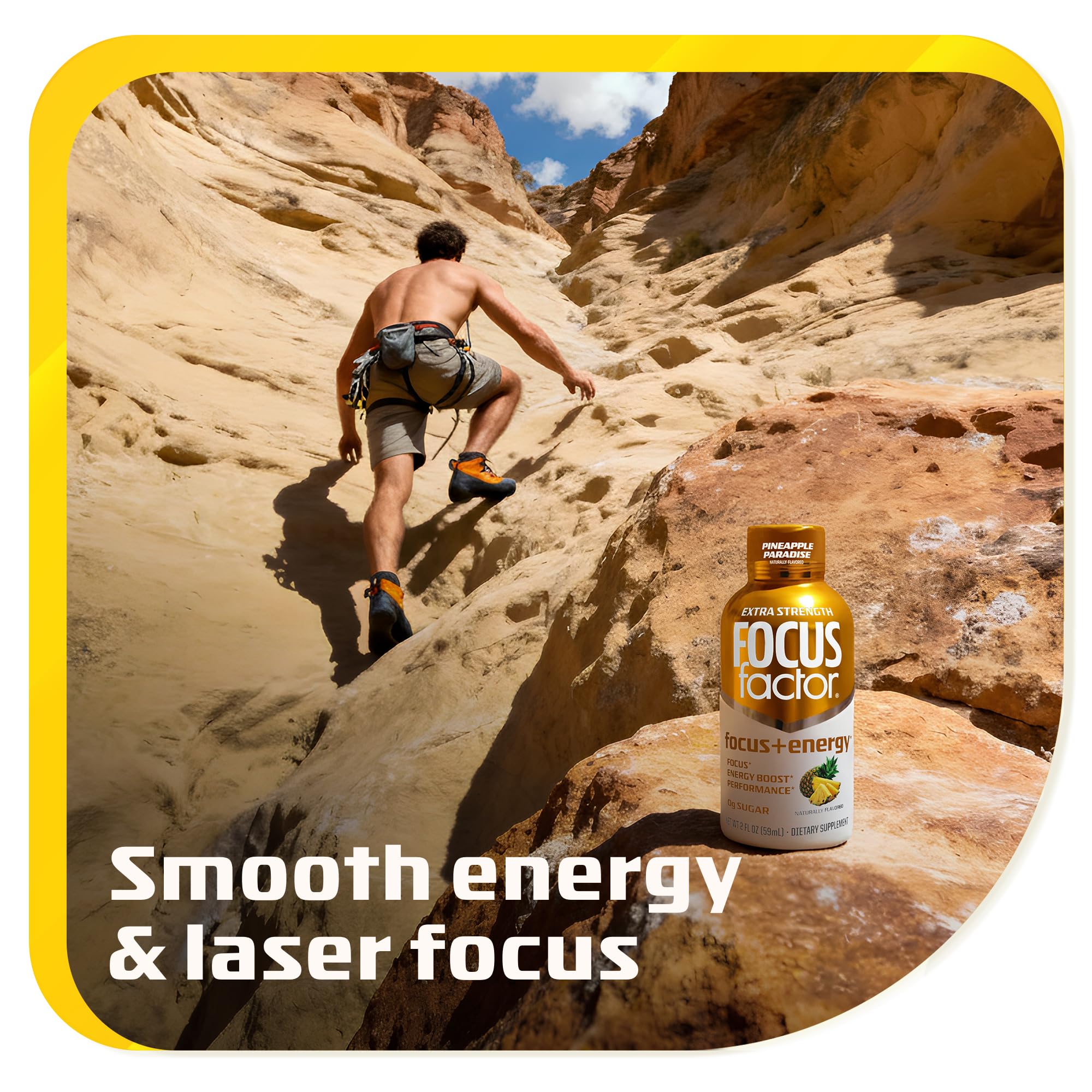 Focus Factor Extra Strength Focus + Energy Shots - 12 x 2oz Bottles (Pineapple Paradise Flavor) - Powered by Nootropics with Caffeine, L-Theanine, Ginkgo, Bacopa, L-Tyrosine, Alpha GPC Focus Factor uk supplements