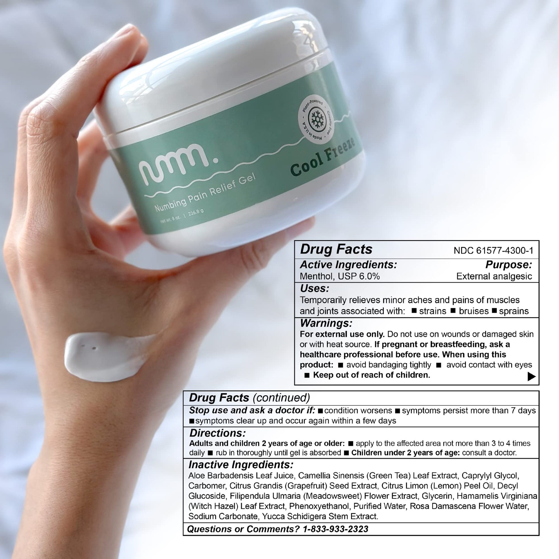 numm Cool Pain Relief Gel – Instant Cold Therapy for Joint & Muscle Pain, Strain & Soreness – Menthol Cream 8oz – Vegan, Alcohol-Free Cooling Relief for Post-Workout Recovery numm. uk supplements