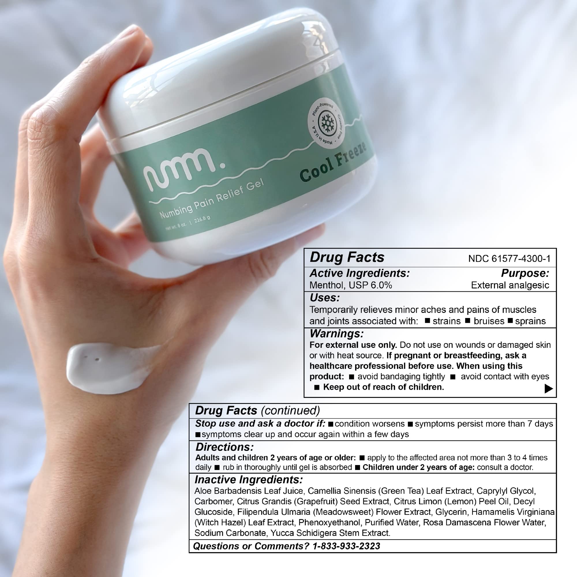 numm Cool Pain Relief Gel – Instant Cold Therapy for Joint & Muscle Pain, Strain & Soreness – Menthol Cream 8oz – Vegan, Alcohol-Free Cooling Relief for Post-Workout Recovery numm. uk supplements
