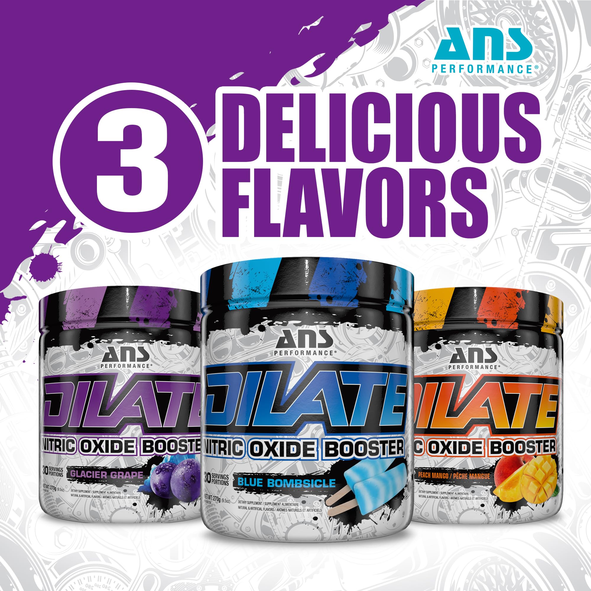 ANS Performance Dilate Pump PreWorkout Powder - Dietary Supplement - Maximizes ANS Performance uk supplements