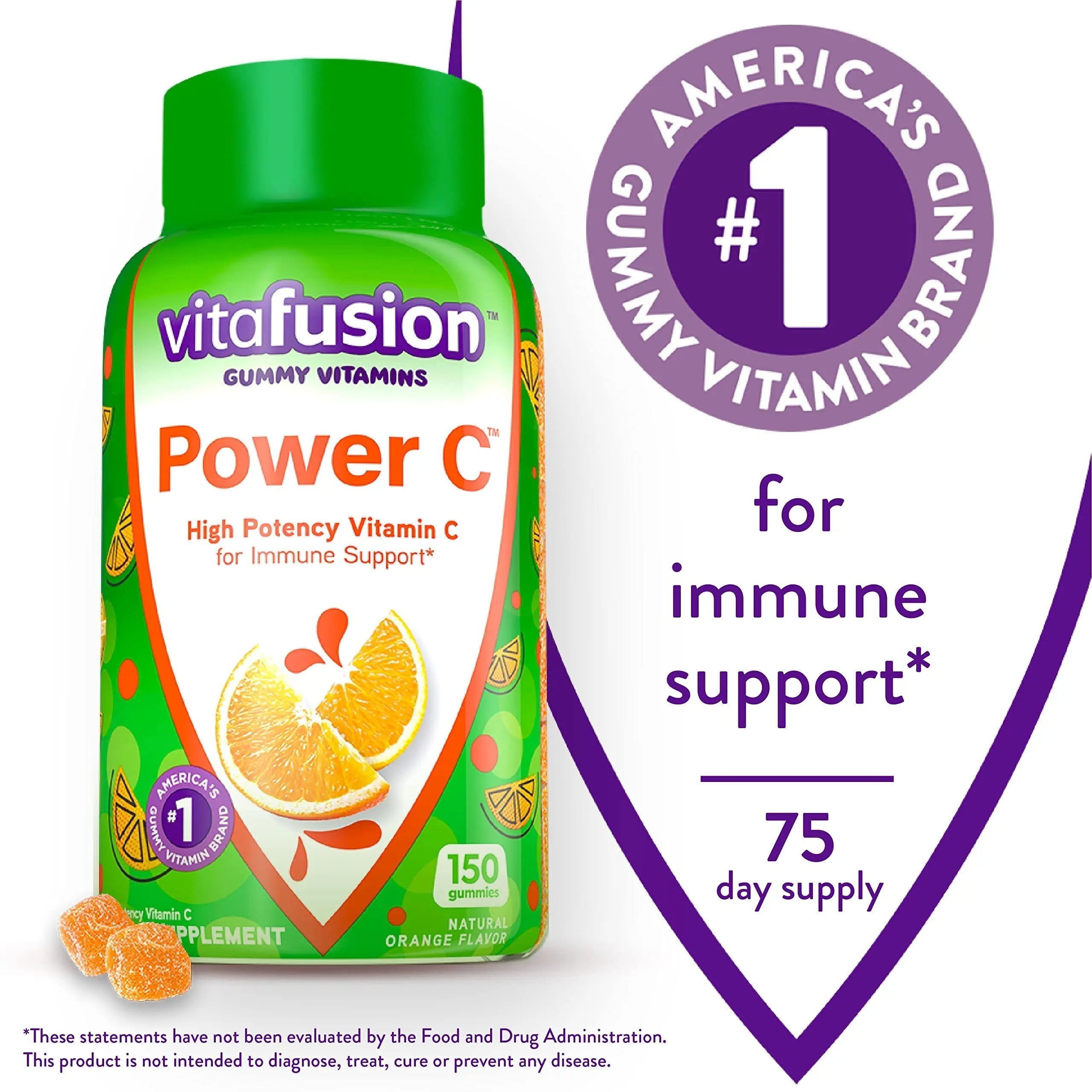 Vitafusion Gorgeous Hair, Skin & Nails Multivitamin Plus Power C Vitamin C Gummies for Immune Support Bundle, 135ct & 150 Count Vitafusion uk supplements