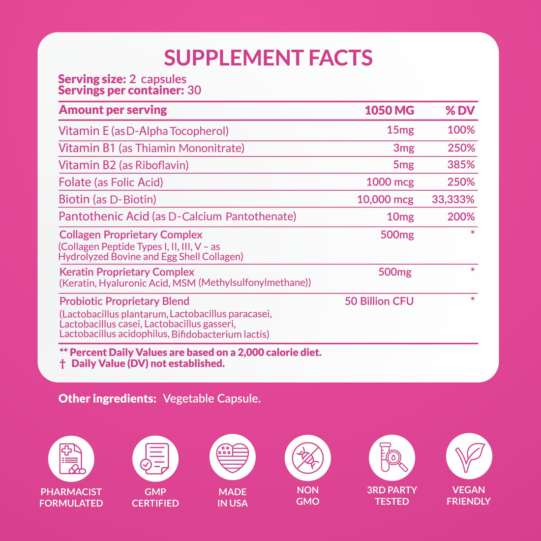 ADVANCED Women's Probiotics for Gut Health - Hair, Skin, & Nails Vitamins Support - 50 Billion CFU w/ Collagen, Biotin & Keratin - Probiotic Supplement for Digestive Health & Bloating Relief, USA-Made PharmaSupps uk supplements
