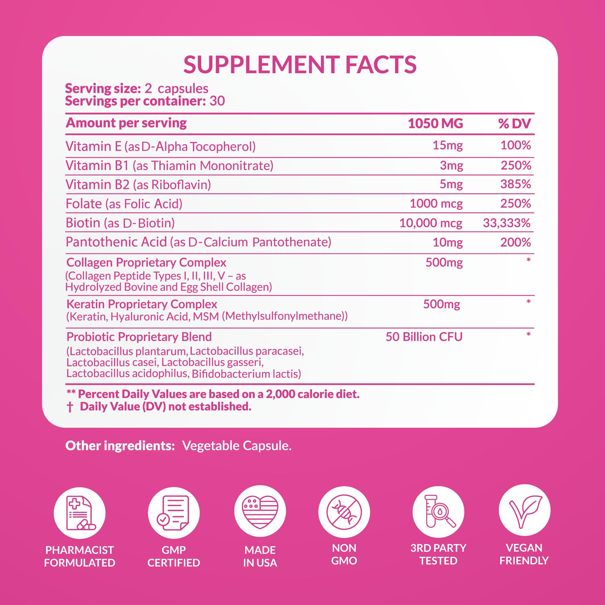 ADVANCED Women's Probiotics for Gut Health - Hair, Skin, & Nails Vitamins Support - 50 Billion CFU w/ Collagen, Biotin & Keratin - Probiotic Supplement for Digestive Health & Bloating Relief, USA-Made PharmaSupps uk supplements