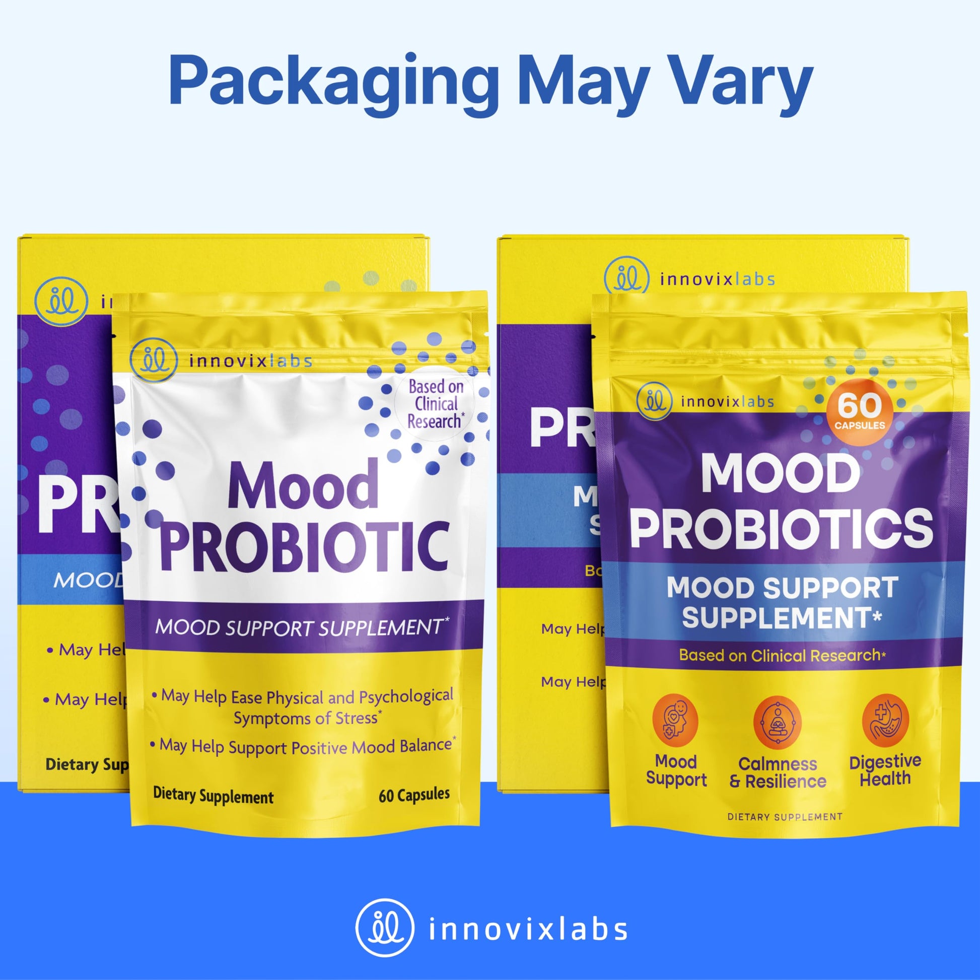 InnovixLabs Mood Probiotic for Women & Men, Clinically Studied Digestive & Mood Support Supplement, Lactobacillus helveticus Rosell-52ND & Bifidobacterium longum Rosell-175, 60 Capsules InnovixLabs uk supplements
