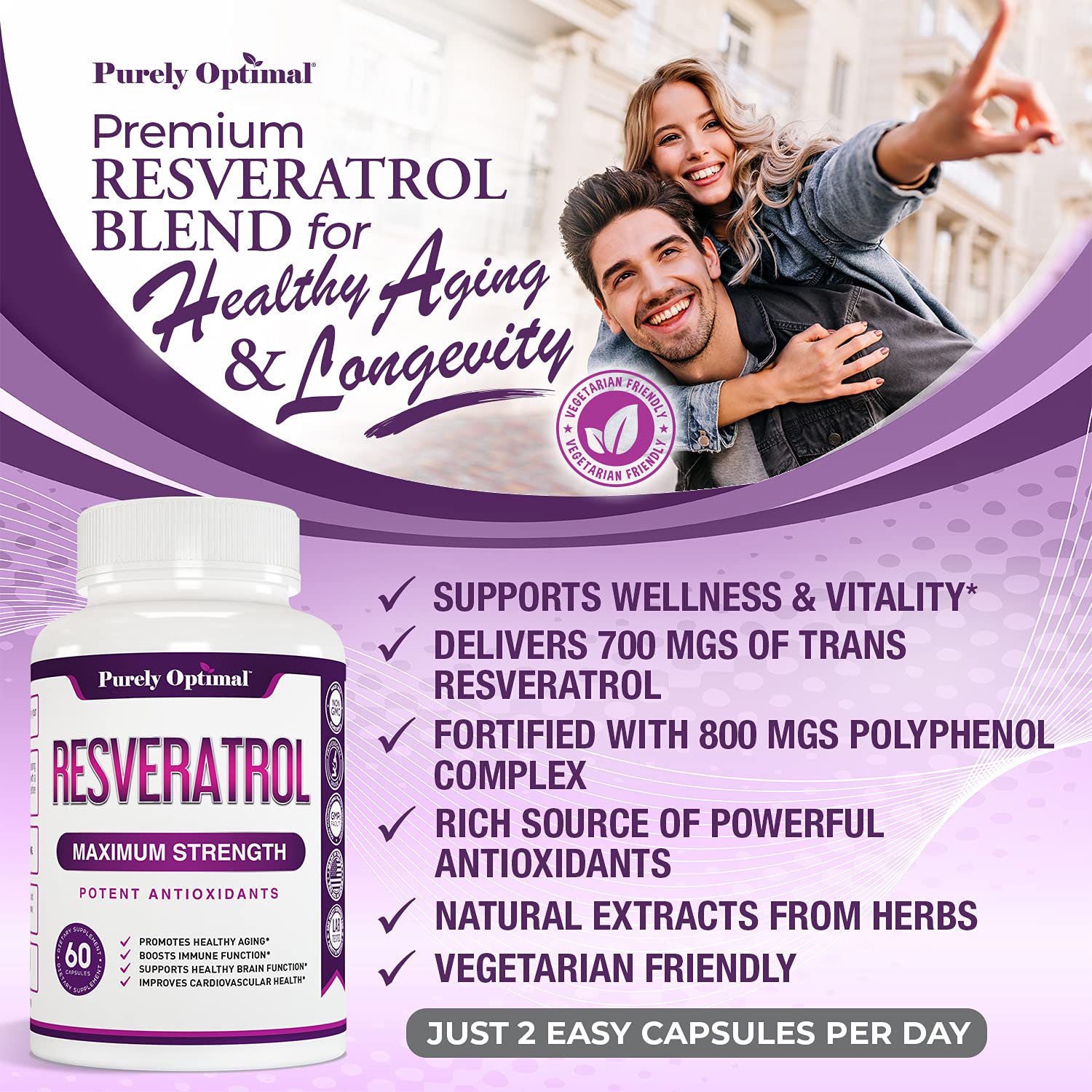 Premium Resveratrol Supplement 1500mg - Max Strength, Trans Resveratrol Capsules Purely Optimal uk supplements