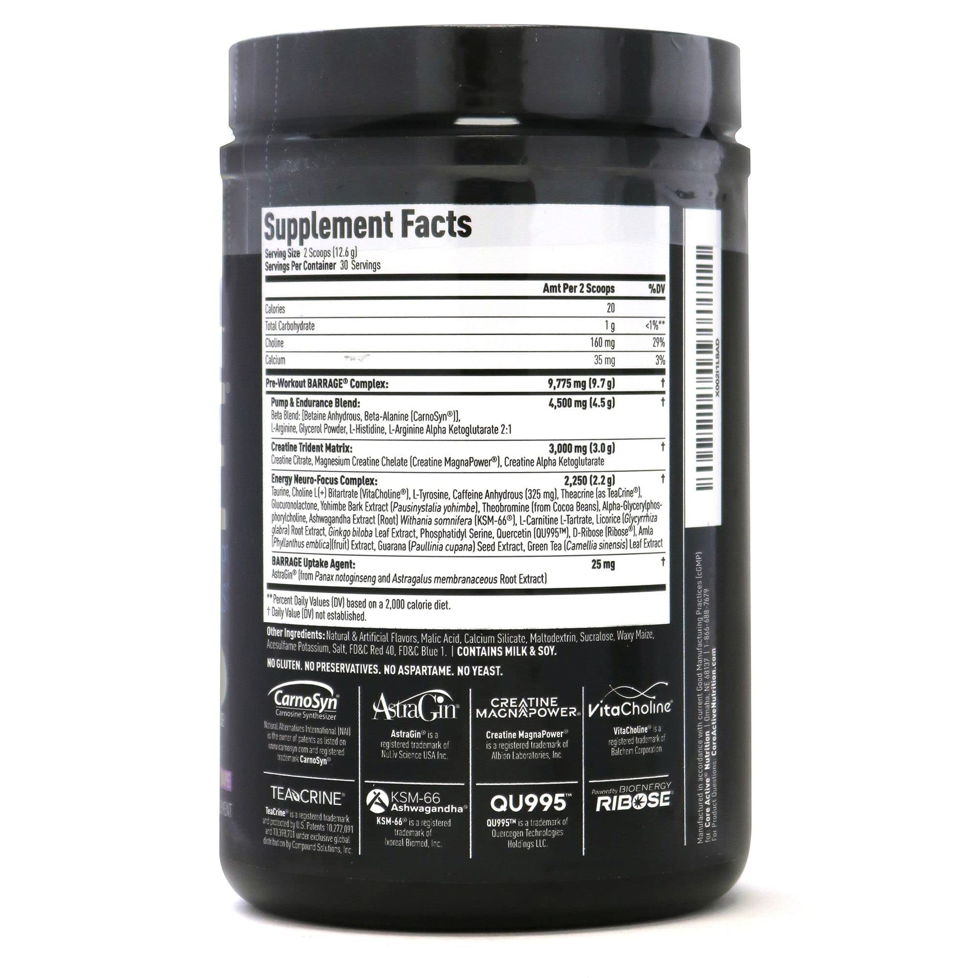 (CORE)ACTIVE Barrage Pre Workout Powder - Preworkout for Women & Men, Creatine (CORE)ACTIVE uk supplements