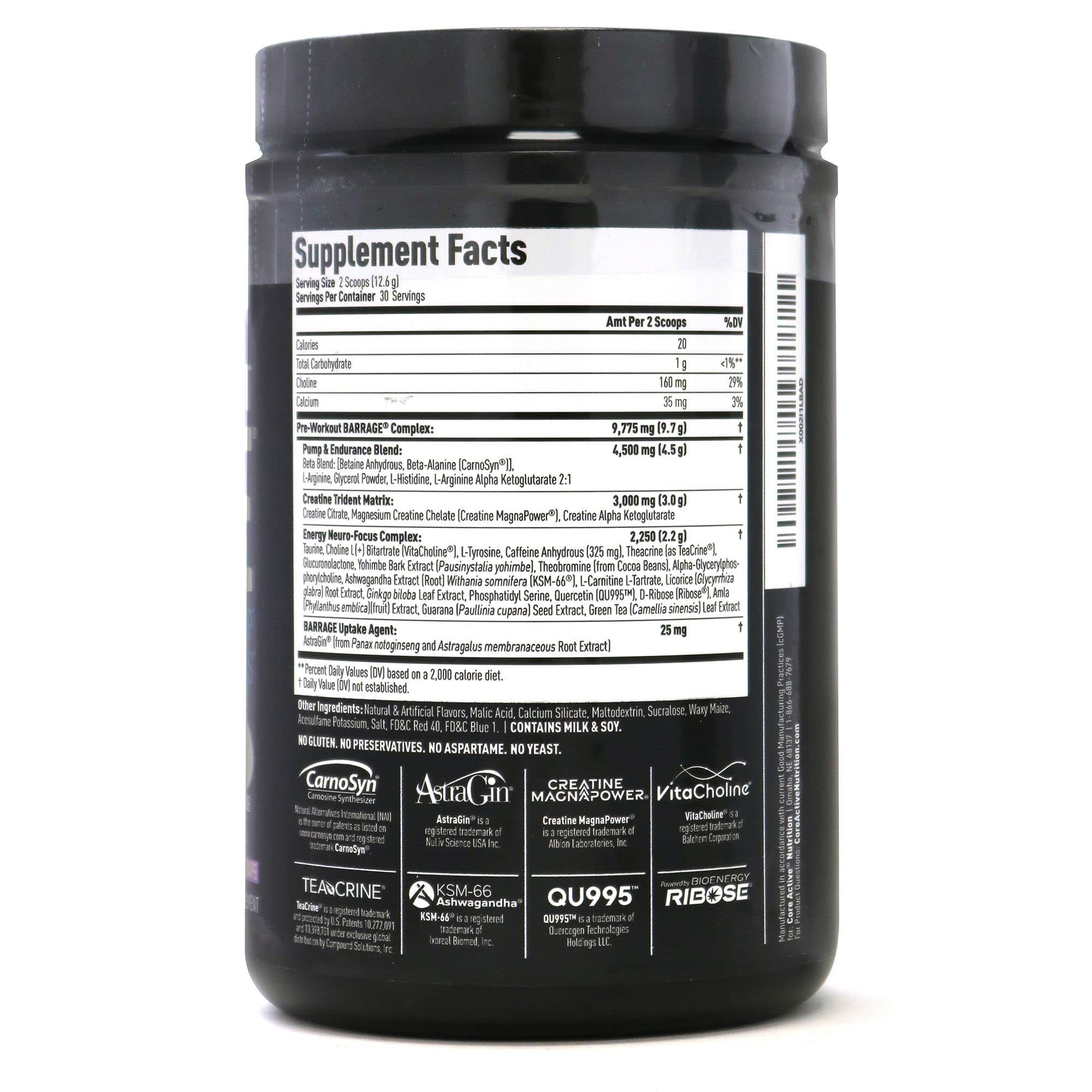 (CORE)ACTIVE Barrage Pre Workout Powder - Preworkout for Women & Men, Creatine (CORE)ACTIVE uk supplements