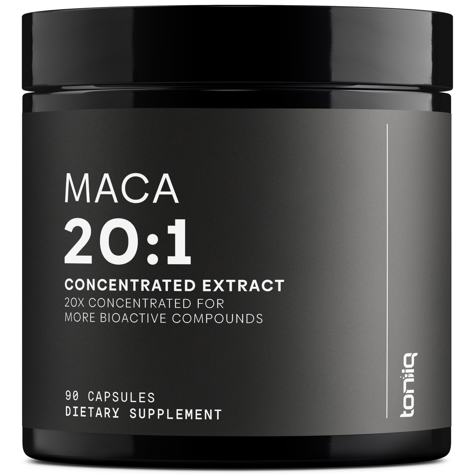 Toniiq Maca Root - Ultra High Potency 20:1 Extract - Black, Red and Yellow Maca Complex - Single Origin, Wildcrafted & Highly Concentrated - Third-Party Lab Tested - 90 Capsules Toniiq uk supplements