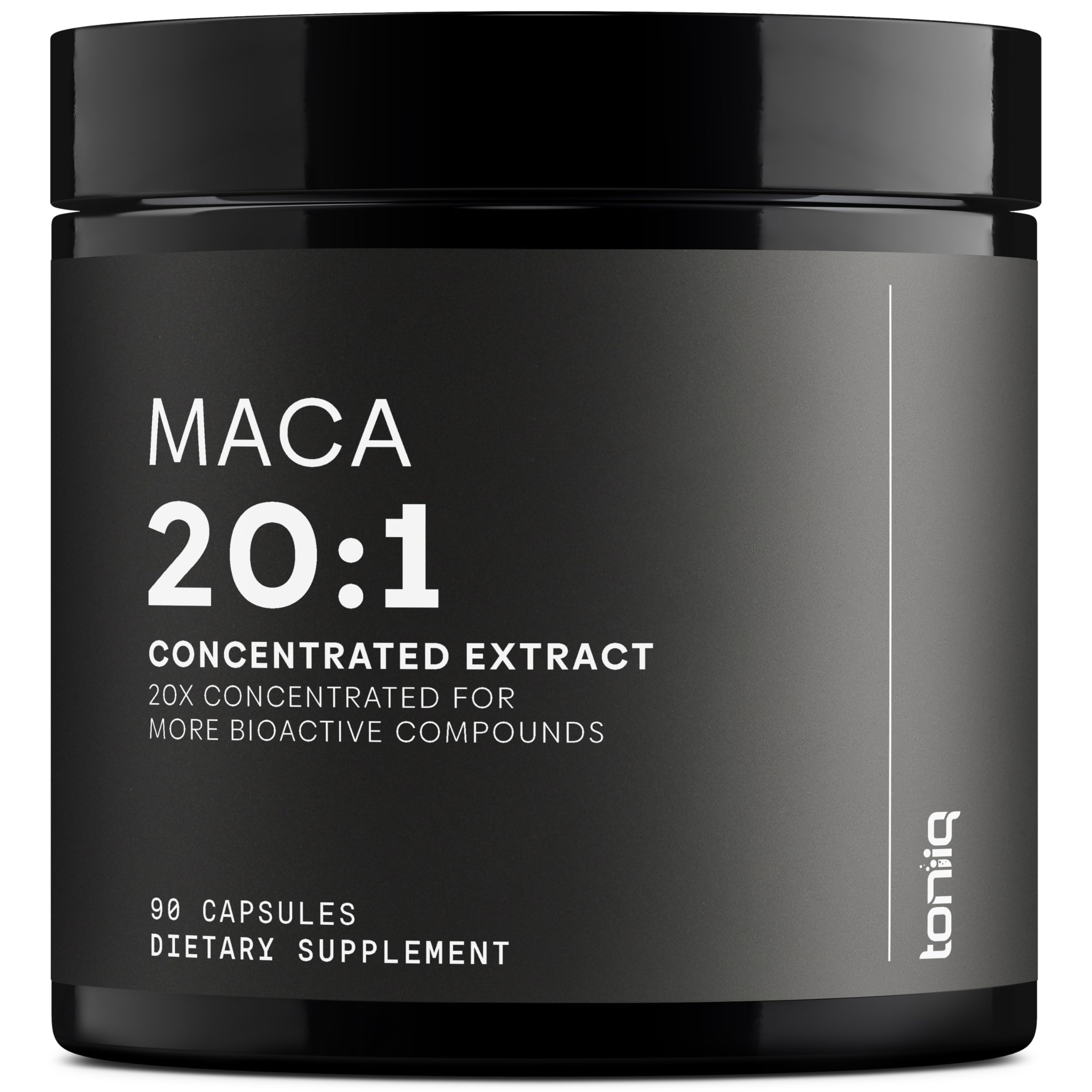 Toniiq Maca Root - Ultra High Potency 20:1 Extract - Black, Red and Yellow Maca Complex - Single Origin, Wildcrafted & Highly Concentrated - Third-Party Lab Tested - 90 Capsules Toniiq uk supplements