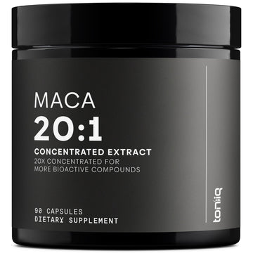 Toniiq Maca Root - Ultra High Potency 20:1 Extract - Black, Red and Yellow Maca Complex - Single Origin, Wildcrafted & Highly Concentrated - Third-Party Lab Tested - 90 Capsules Toniiq uk supplements