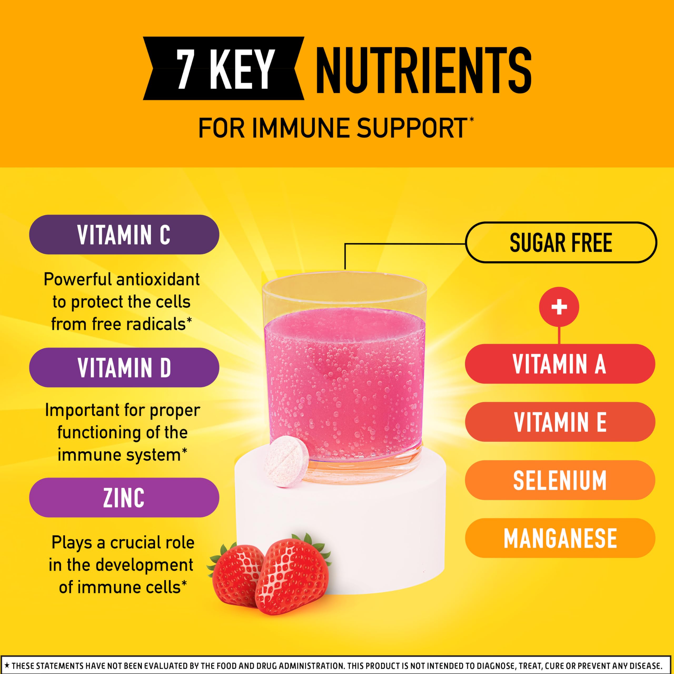 Vitamin C 1000mg (per serving) - Airborne Very Berry Effervescent Tablets (36 count in a box), Gluten-Free Immune Support Supplement, With Vitamins A C E, ZINC, Selenium, Echinacea & Ginger Airborne uk supplements