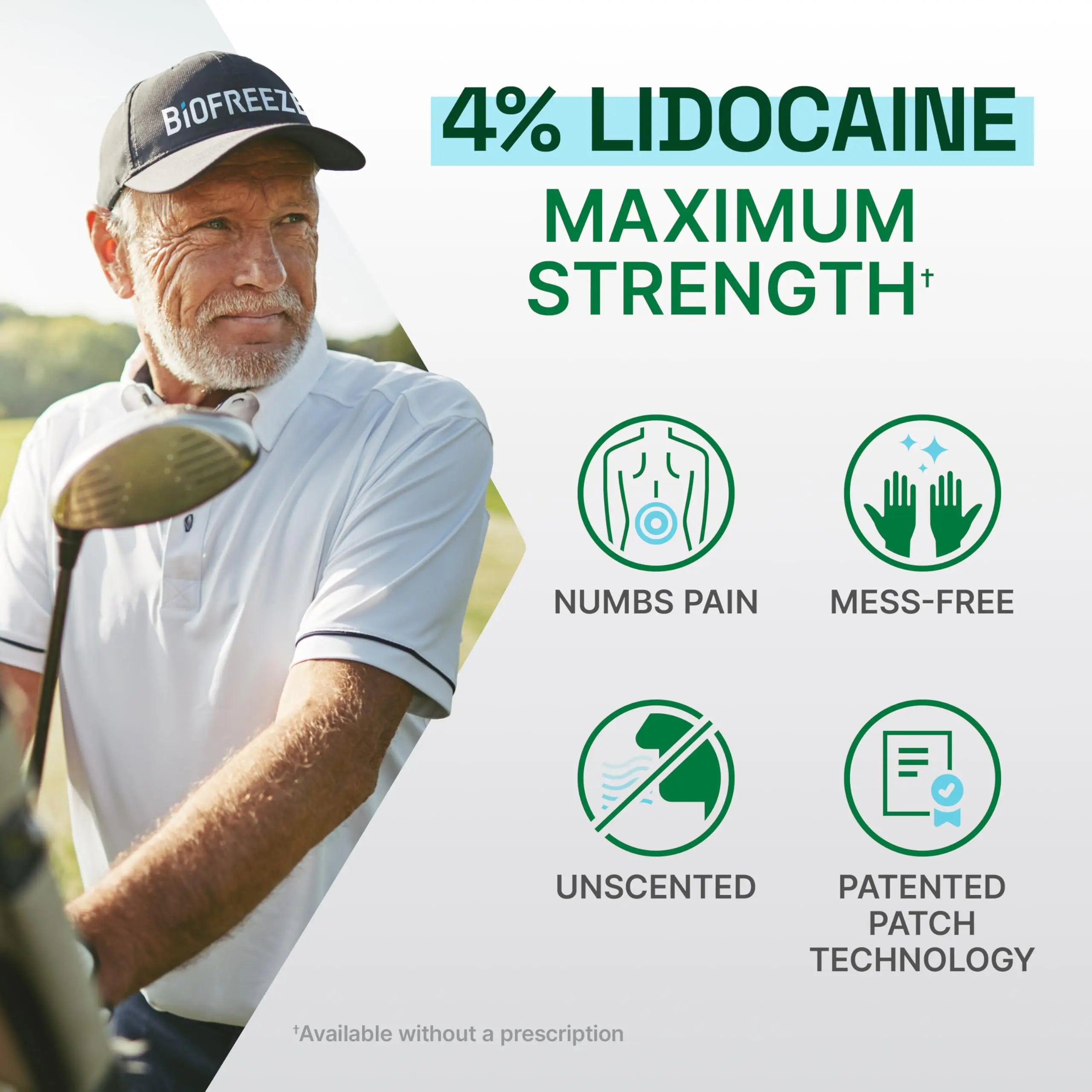 Biofreeze Ultraflex Maximum Strength 4% Lidocaine Patches, Non-Menthol, Flexible Pain Relief Patch for Lower Back, Lidocaine Patch for Neck, Knee, Shoulder, 4 Large Pain Patches Biofreeze uk supplements