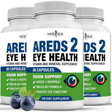 NEW AGE AREDS 2 Eye Vitamins - Lutein, Zeaxanthin, Bilberry, Astaxanthin Mineral Vision Supplement - 180 Count NEW AGE uk supplements