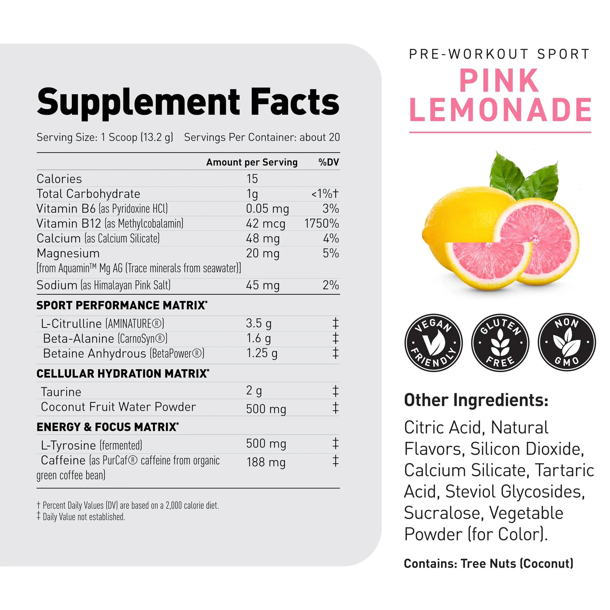 Kaged Sport Pre Workout Powder for Men & Women, Pink Lemonade, Sport Certified, 188mg Caffeine, Nitric Oxide, Beta Alanine, 20 Servings Kaged uk supplements