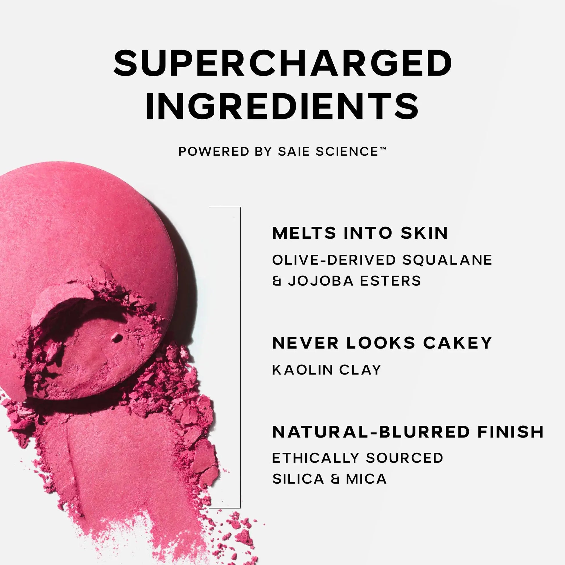 Saie SuperSuede Baked Blush - Talc-Free Powder Blush for Cheeks Infused with Hyaluronic Acid, Glycerin + Squalane - Hydrating Face Makeup for a Natural, Diffused Flush of Color - Ciao (0.1 Ounce) Saie uk supplements