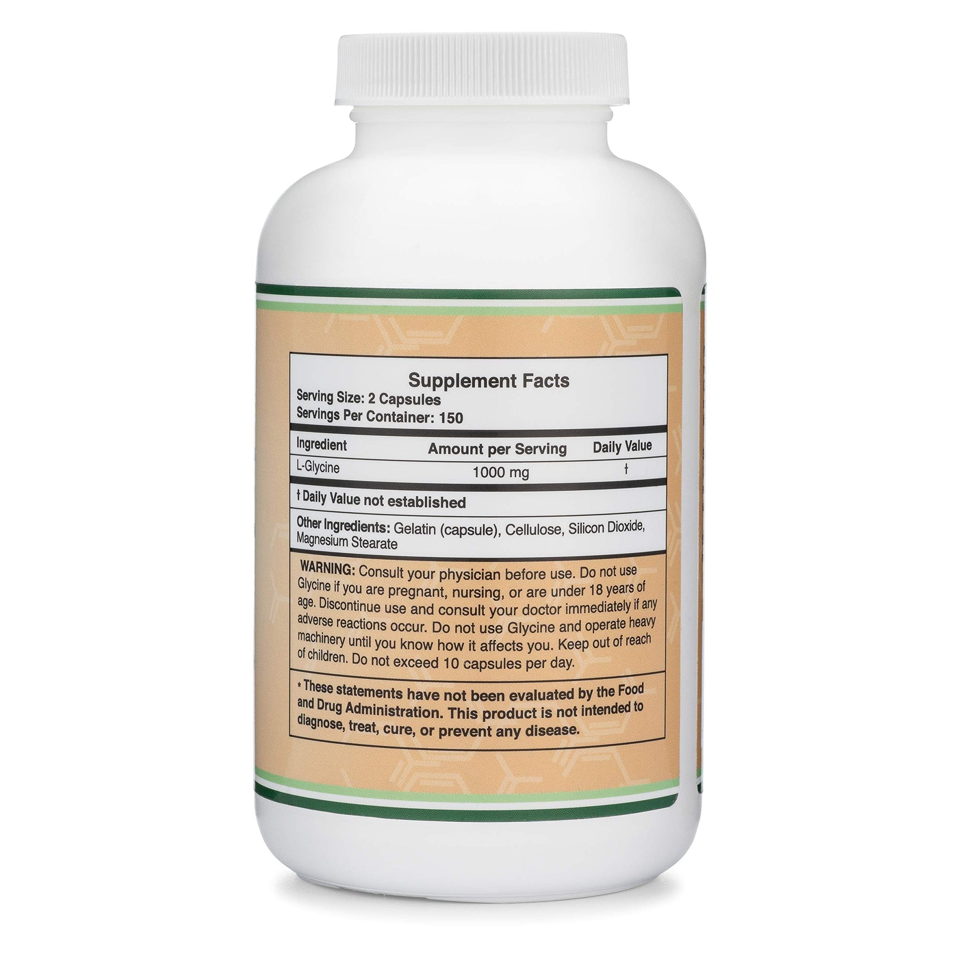 Glycine Supplement - 1,000mg Glycine Powder per Serving (300 Capsules) The Relaxing Amino Acid (Glicina) (Third Party Tested, Gluten Free, Non-GMO) by Double Wood Double Wood Supplements uk supplements