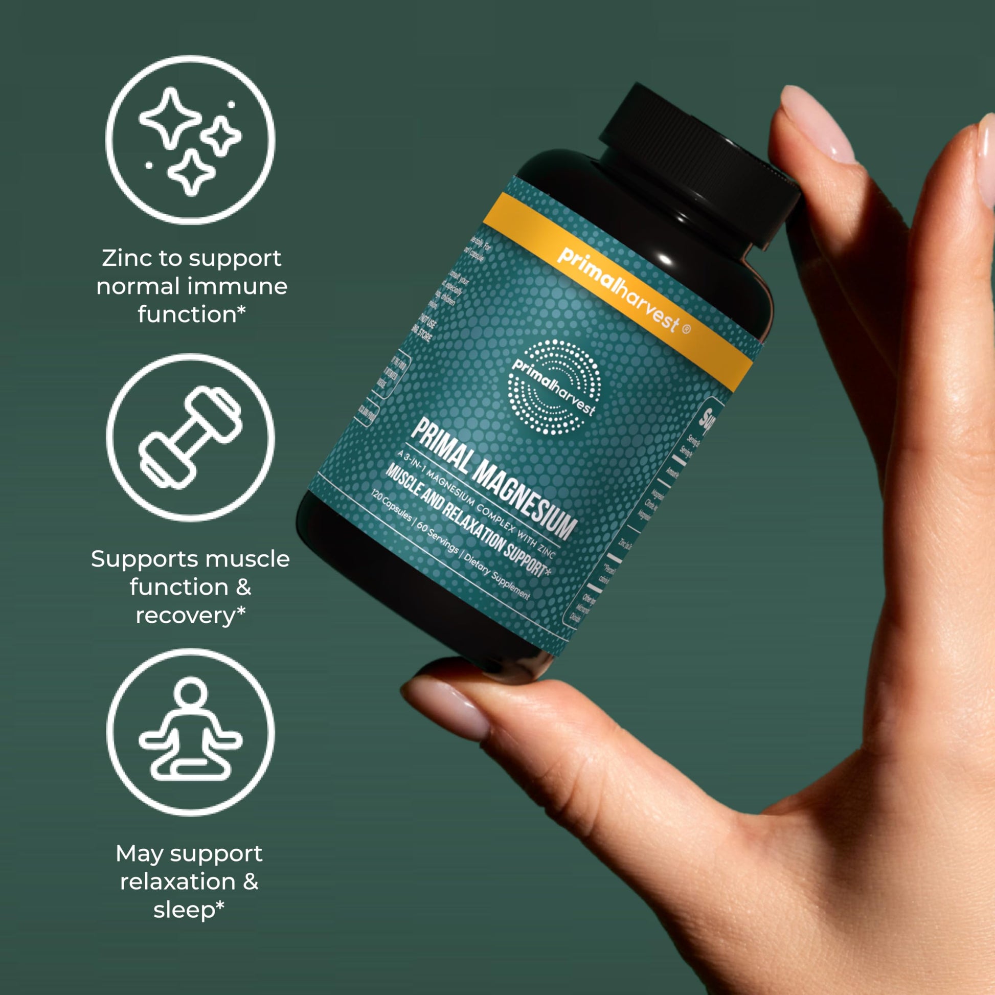 Primal Harvest Magnesium Supplement Complex 310mg by Primal Harvest with Magnesium Glycinate, Citrate, Malate, and Zinc 2 Pack, 240 Capsules Primal Harvest uk supplements