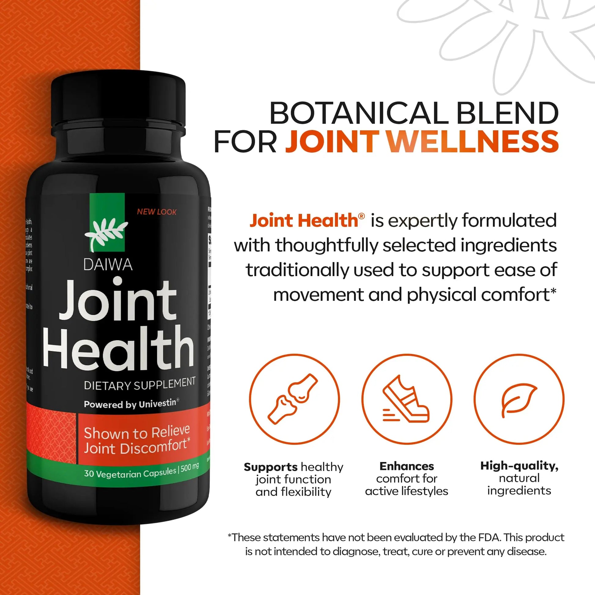 Daiwa Joint Health - Tendon and Ligament Supplements with Chinese Skullcap and Acacia Catechu - Traditional Plant-Based Formula for Active Lifestyles - Non-GMO, 30 Vegetarian Capsules Daiwa Health Development uk supplements