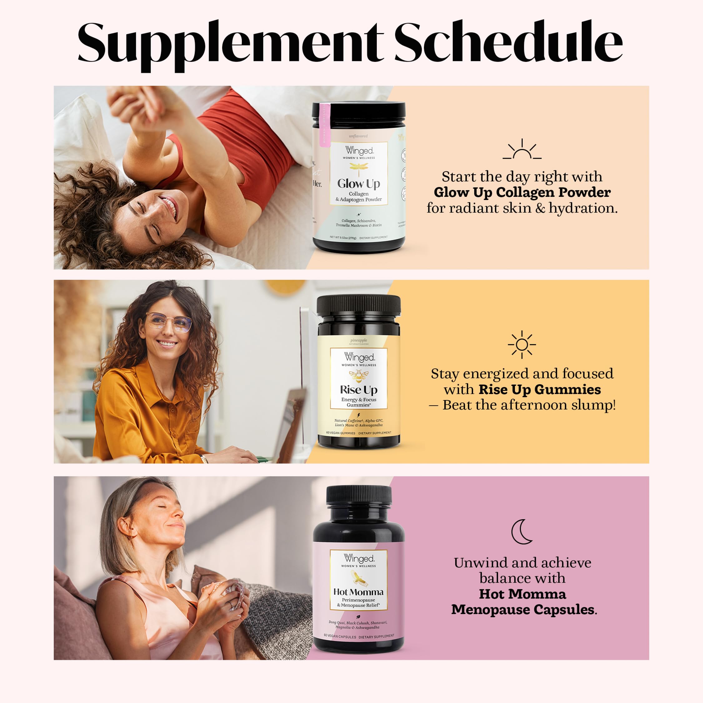 Winged Wellness Hot Momma Menopause Supplements for Women - Hormone-Free Menopause Relief Support for Hot Flashes & Night Sweats with Chaste Tree Berry, Multivitamins & Shatavari - 60 Vegan Capsules Winged Wellness uk supplements