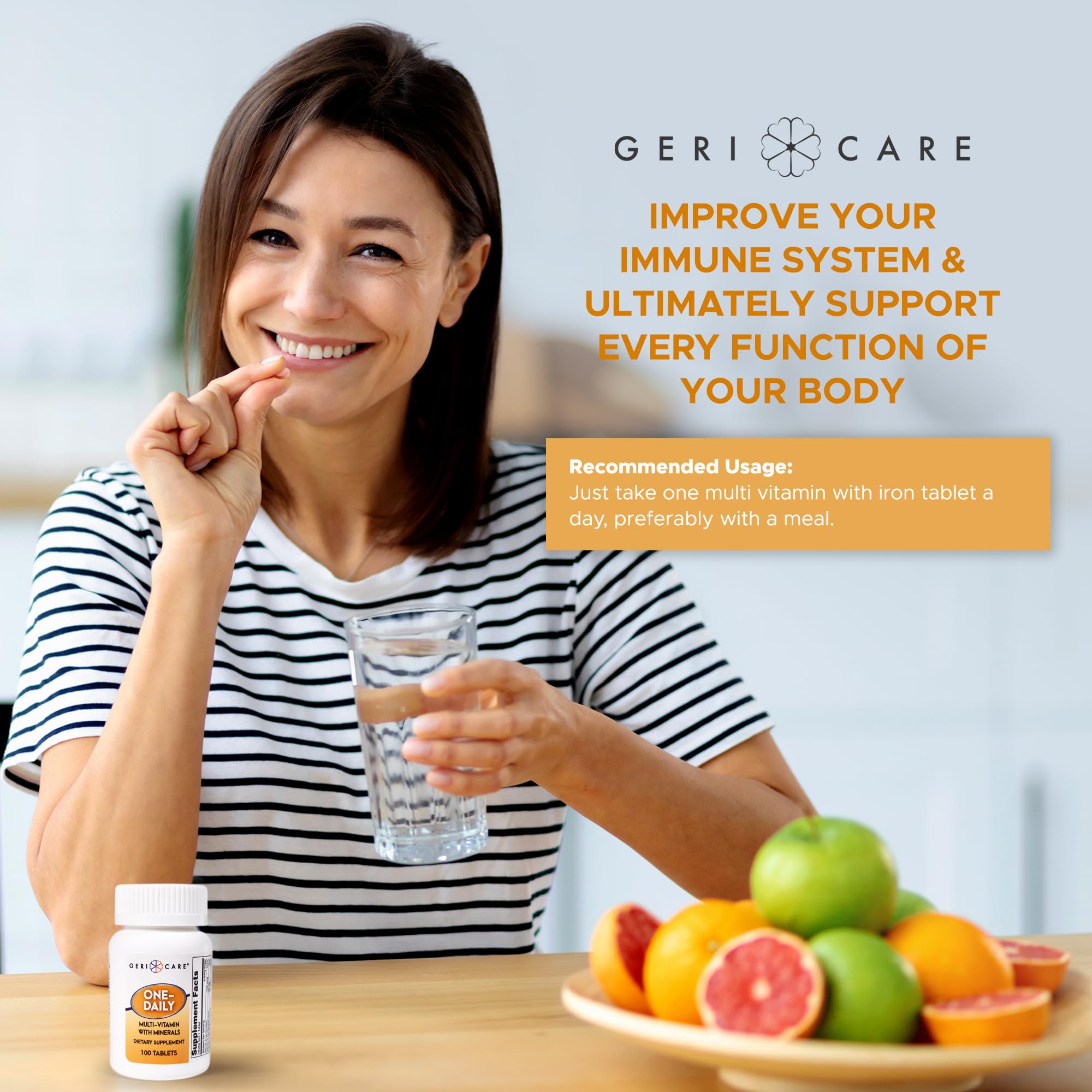 GeriCare One-Daily Multi-Vitamin & One-Daily Multi-Vitamin + Minerals Bundle – Complete Daily Nutritional Support with Essential Minerals for Energy GeriCare uk supplements