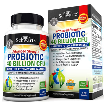Daily Probiotic Supplement 40 Billion CFU - Gut Health Complex with Astragalus BioSchwartz uk supplements