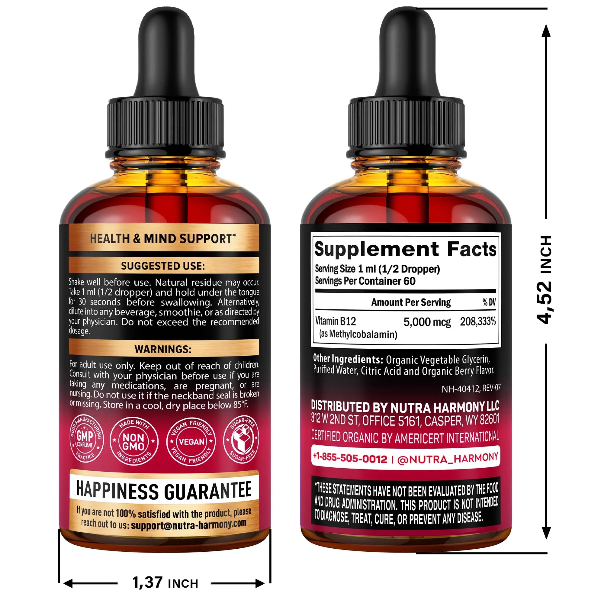 Bariatric Multivitamin Capsules & Organic Vitamin B12 Drops NUTRAHARMONY uk supplements