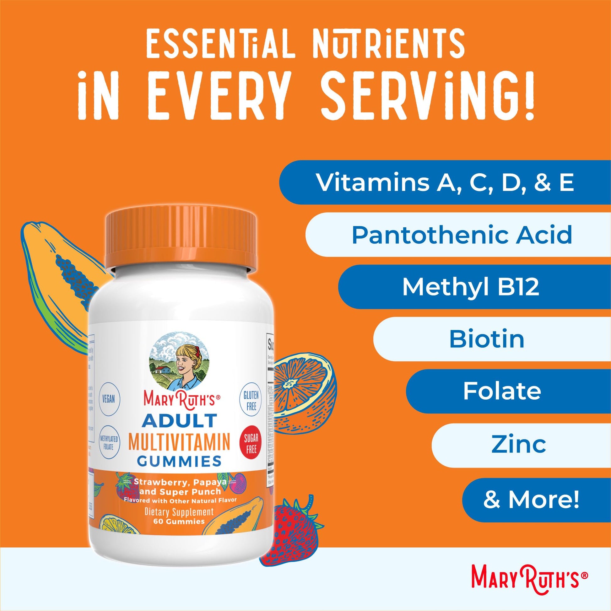 MaryRuth Organics Multivitamin for Women and Men | Sugar Free | Adult Multimineral Gummy with Vitamin C | MaryRuth Organics uk supplements