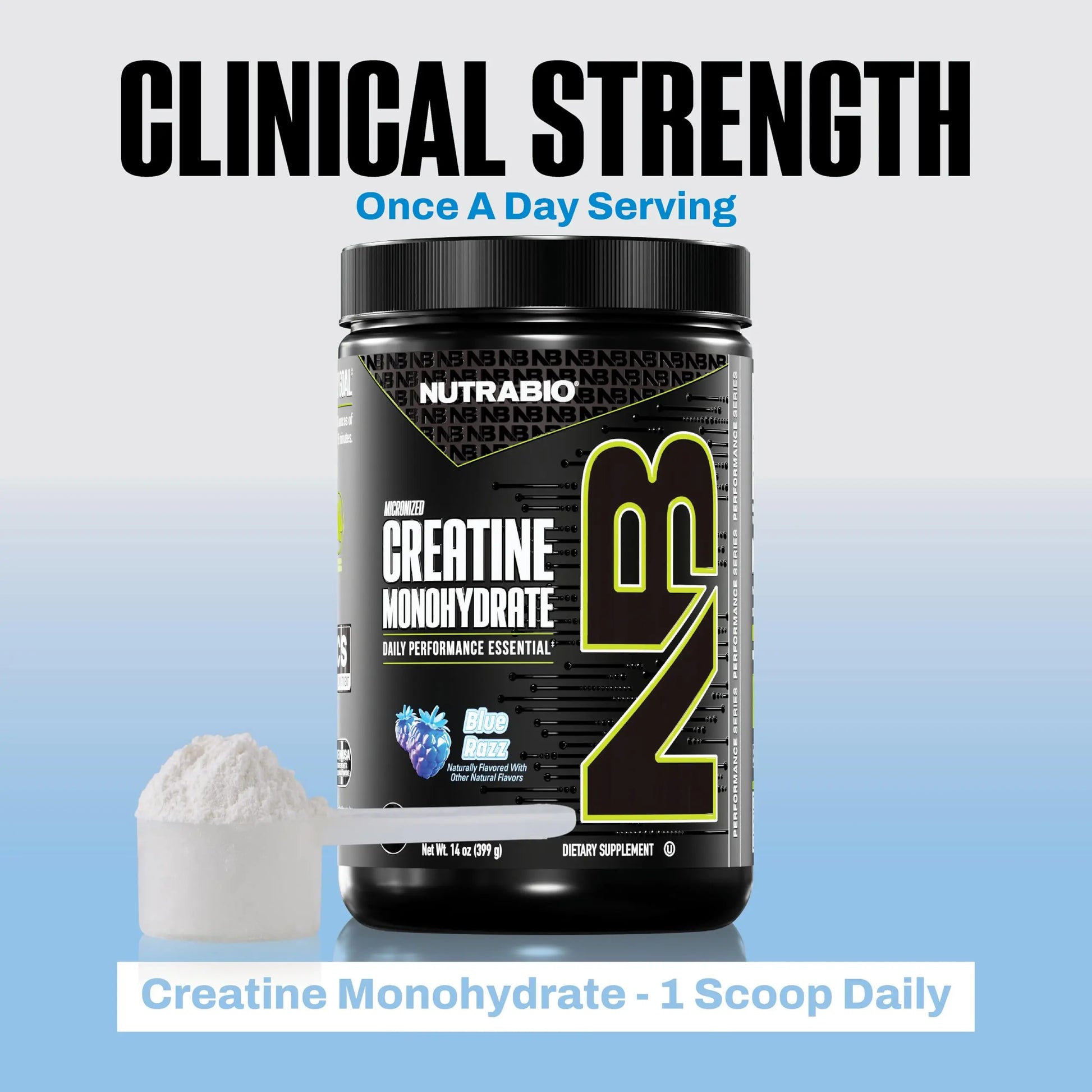 NutraBio Pure Micronized Creatine Monohydrate Powder Supplement, Blue Razz (300 g) - Supports Bulk Muscle Energy, Recovery, and Strength - HPLC Tested Creatine Powder Supplement for Men and Women NutraBio uk supplements