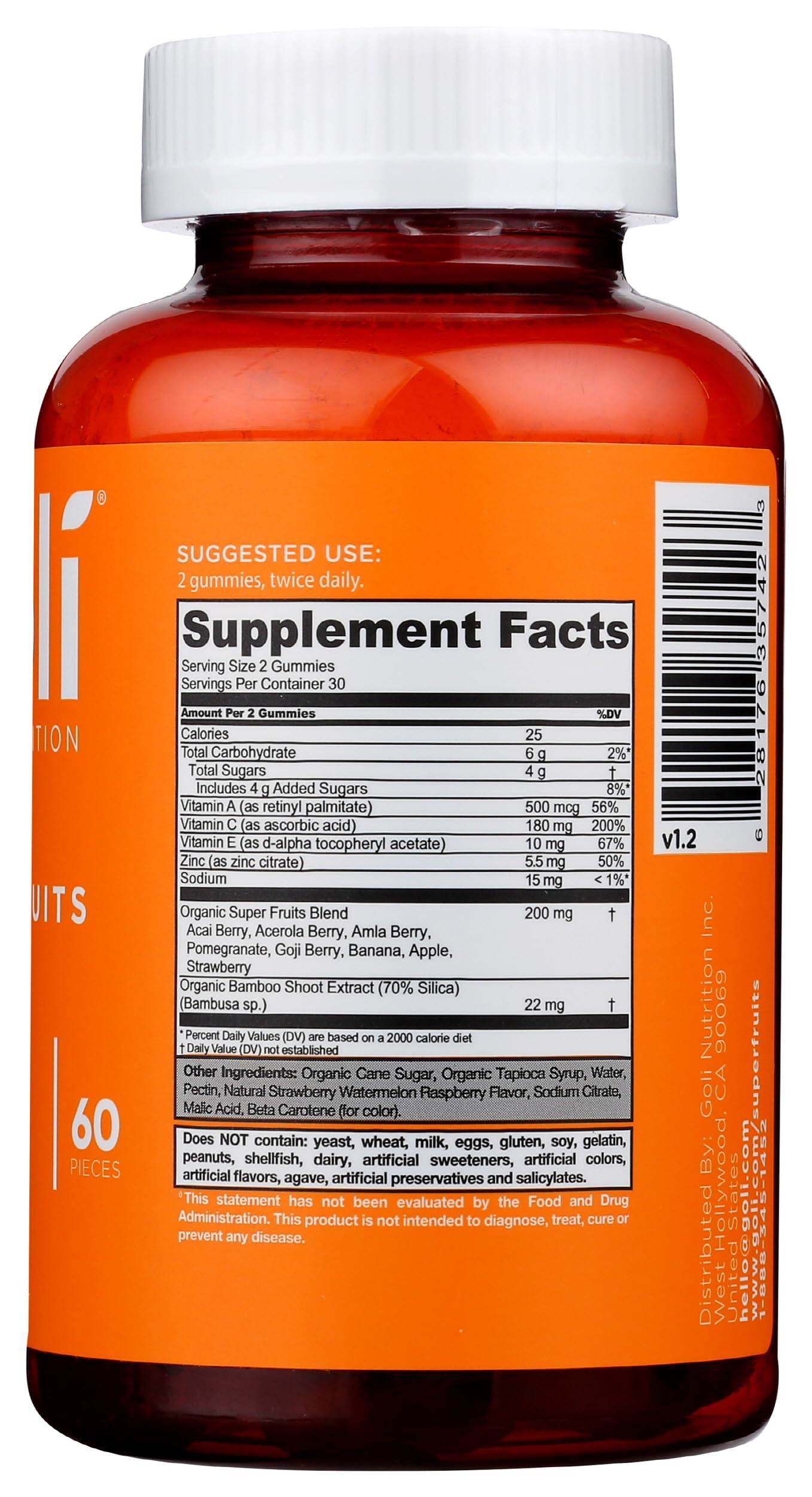 Goli Nutrition, Gummies Superfruits Mixed Fruit, 60 Count Goli uk supplements