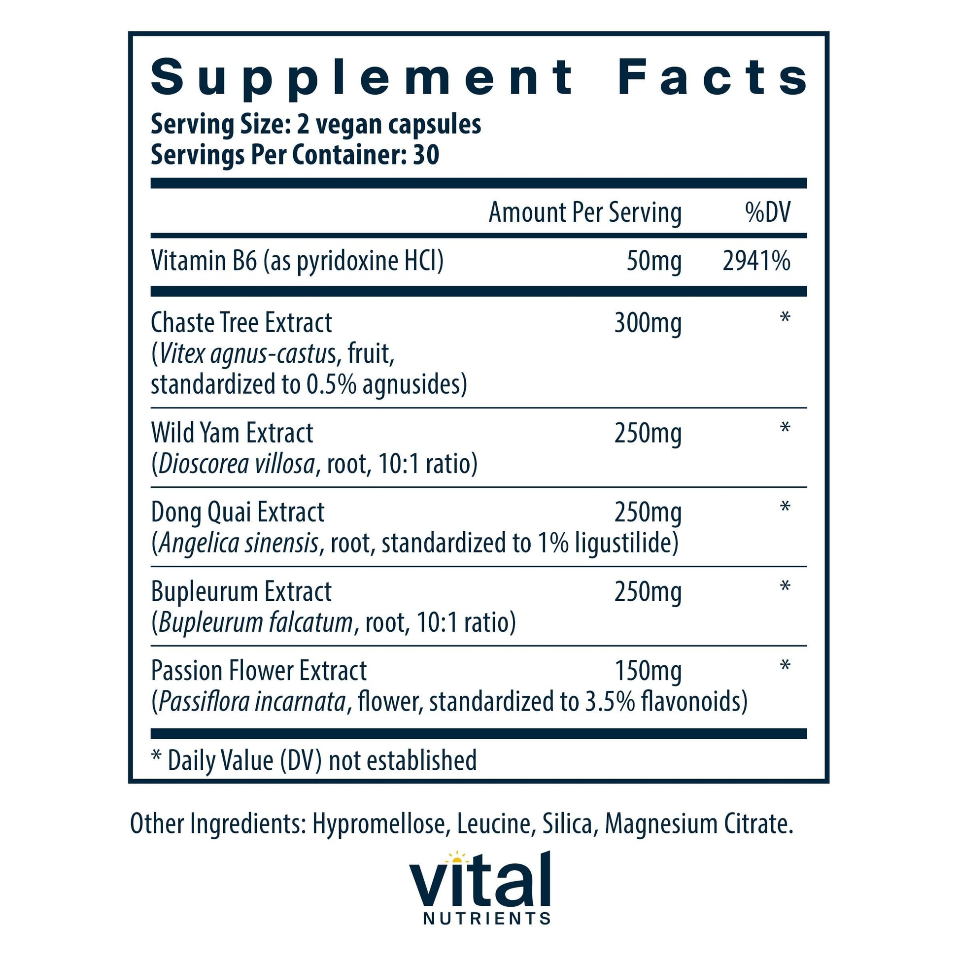 Vital Nutrients PMS Support - Vitex Berry & Passionflower Extract for Premenstrual Support & Hormone Balance* - Vitamin B6 PMS Supplements - Gluten, Dairy, Soy Free - Non-GMO - 60 Capsules Vital Nutrients uk supplements