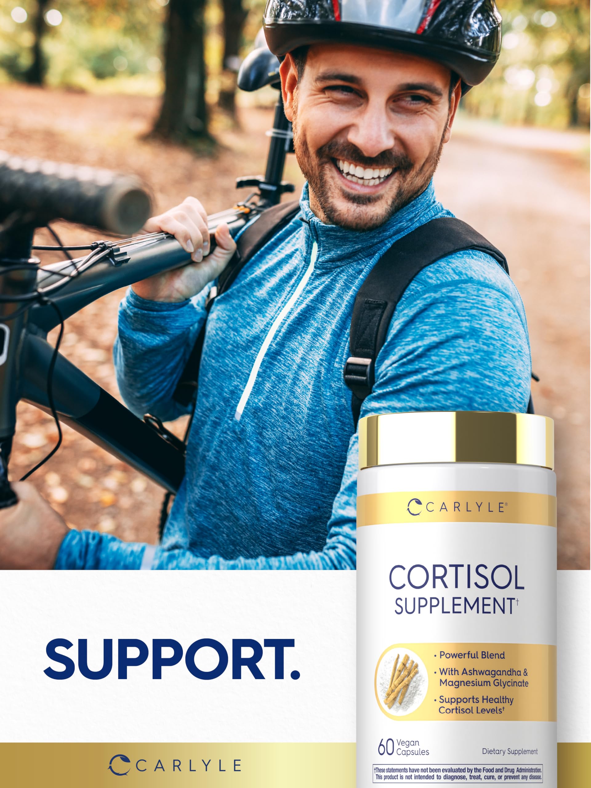 Carlyle Cortisol Supplement | 60 Vegan Capsules | Ashwagandha & Magnesium Complex | Non-GMO, Gluten Free Carlyle uk supplements