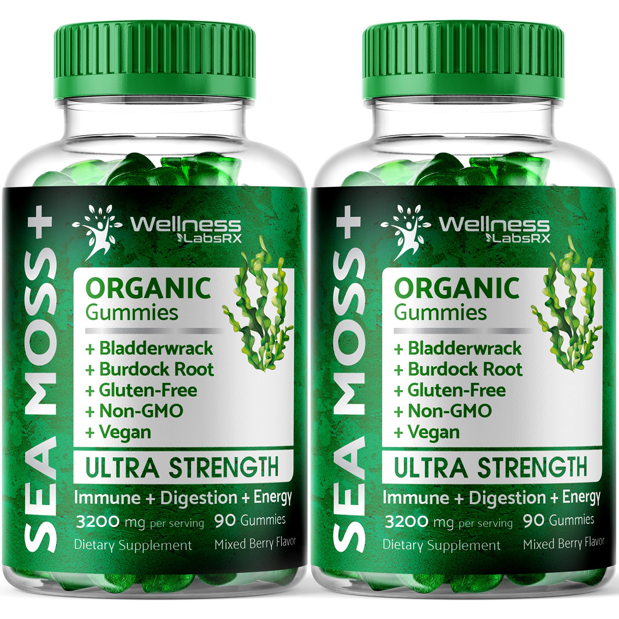 WELLNESS LABSRX Sea Moss Gummies, 3200mg Organic Seamoss, Irish Sea Moss WELLNESS LABSRX uk supplements