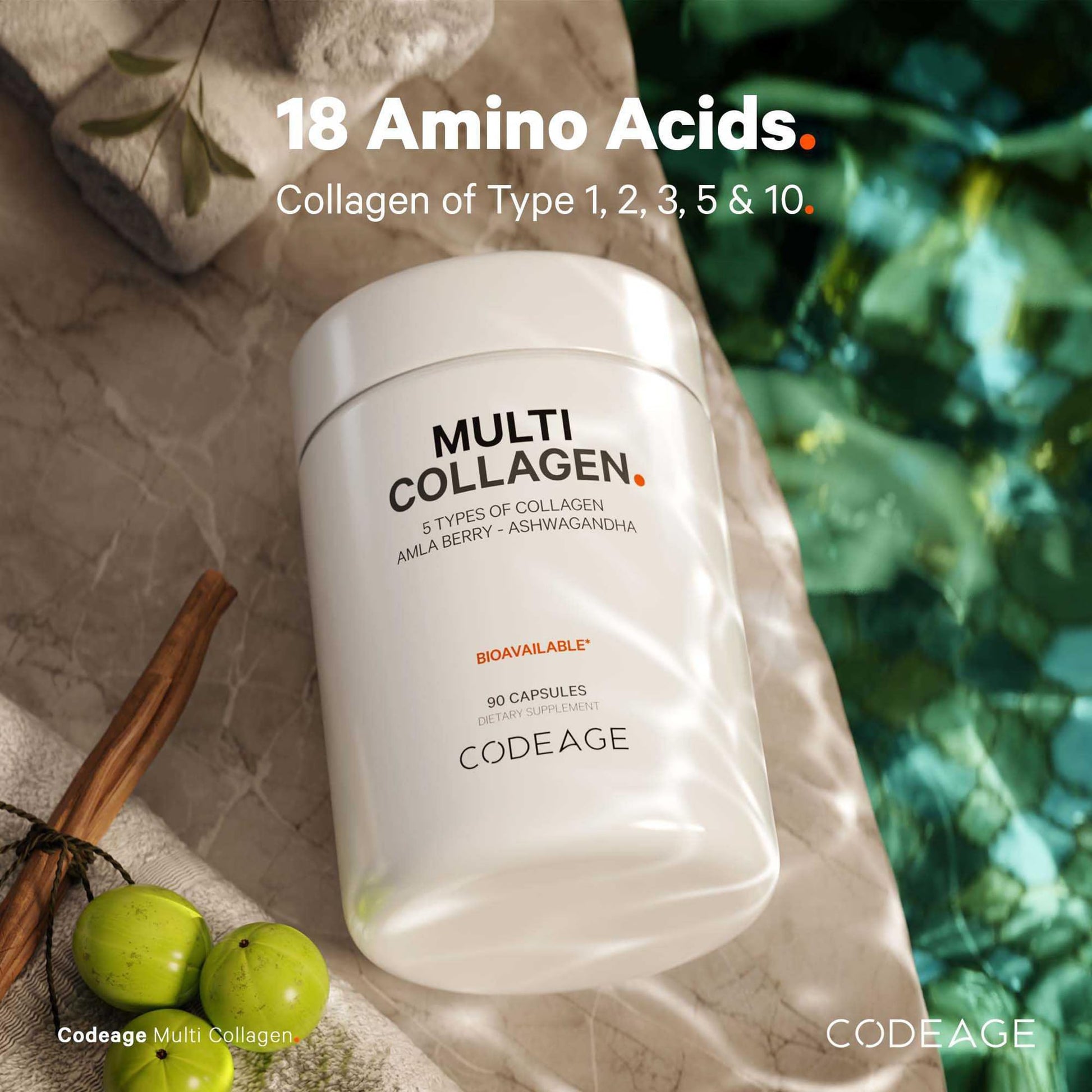 Codeage Multi Collagen Peptides Protein Capsules, 5 Collagen Types, Grass-Fed & Hydrolyzed Bovine Collagen Pills Supplement, Ashwagandha, Amla Berry Vitamins, Collagen Peptides - 90 Capsules Codeage uk supplements