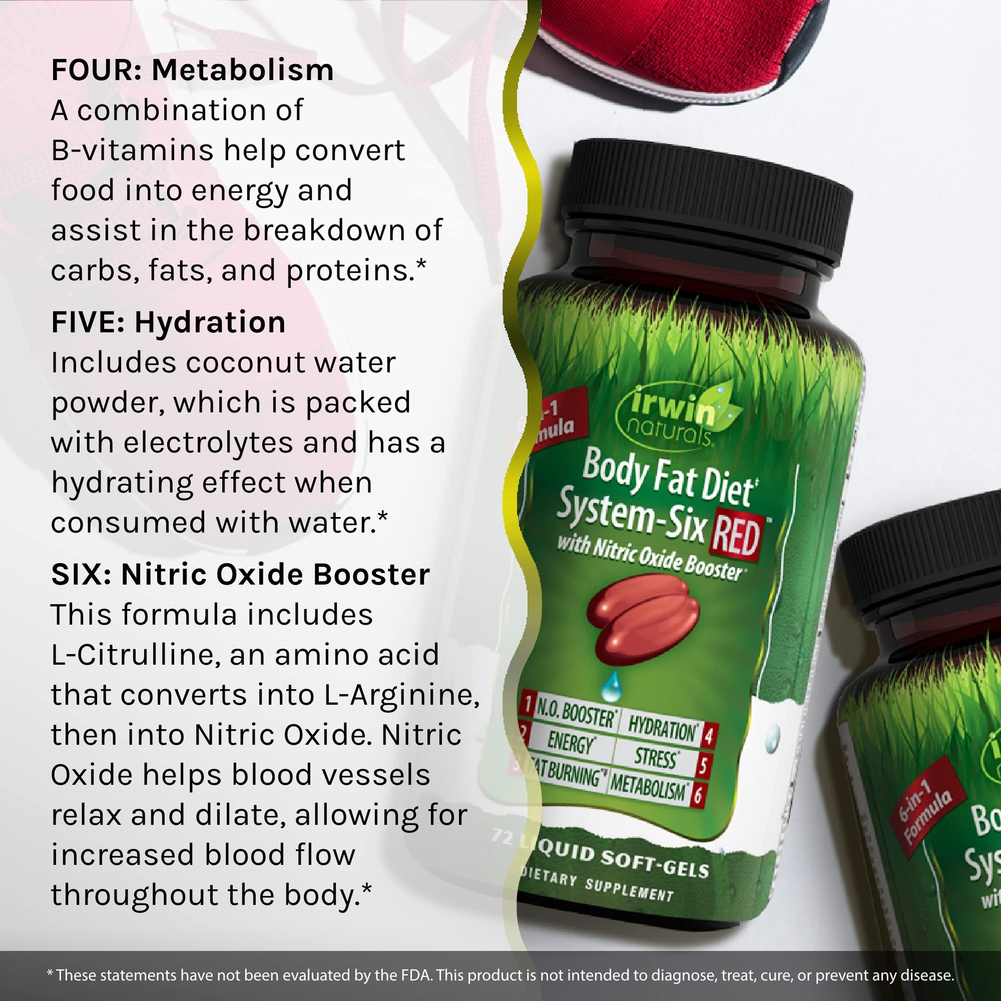 Irwin Naturals Body Fat Diet System-Six RED - 72 Liquid Soft-Gels, Pack of 2 - 6-in-1 Formula Irwin Naturals uk supplements