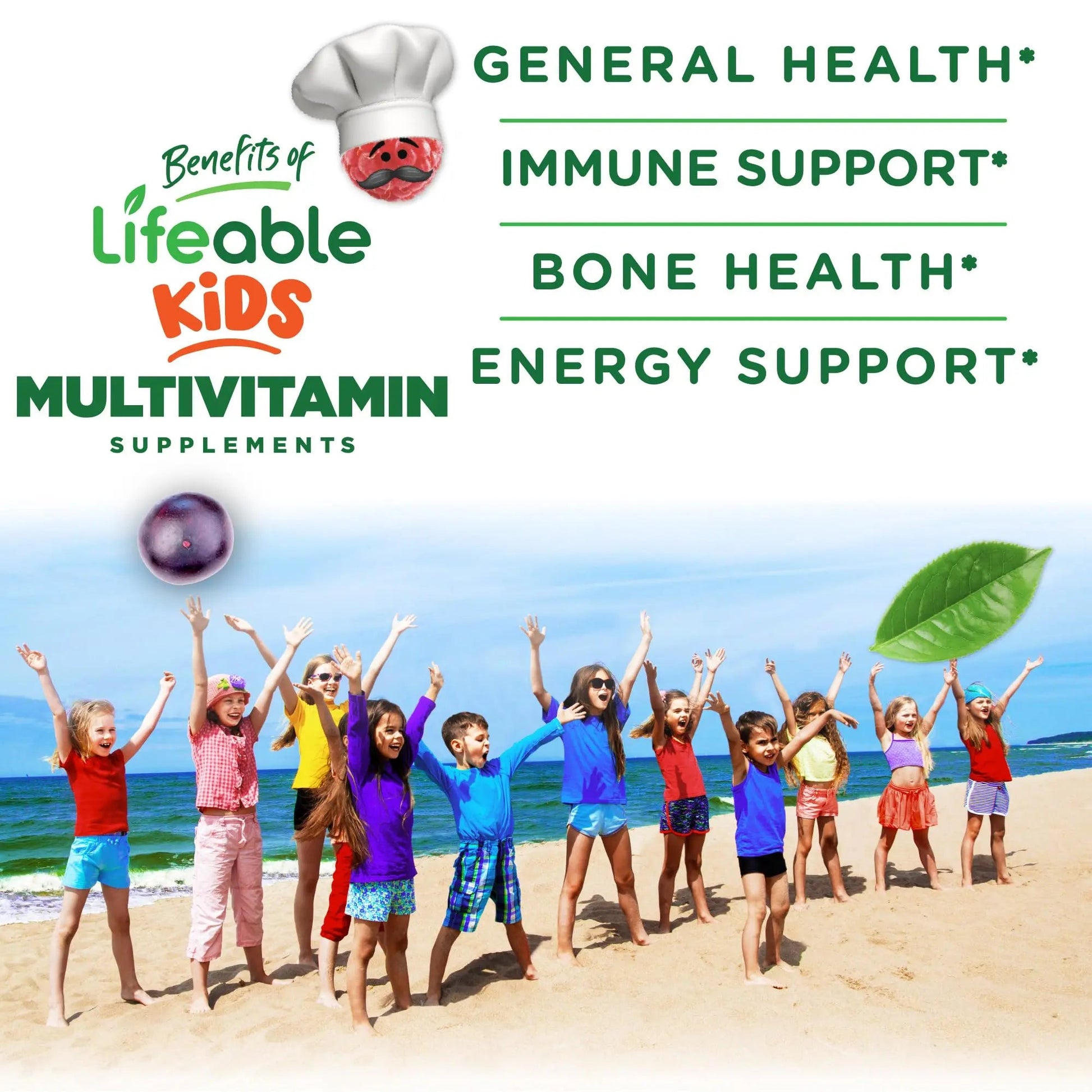 Lifeable Kids Multivitamin with Iron Gummies | Great Tasting Vitamins for Kids | Vegetarian Non-GMO Childrens Multivitamin | 90 Gummies Lifeable uk supplements