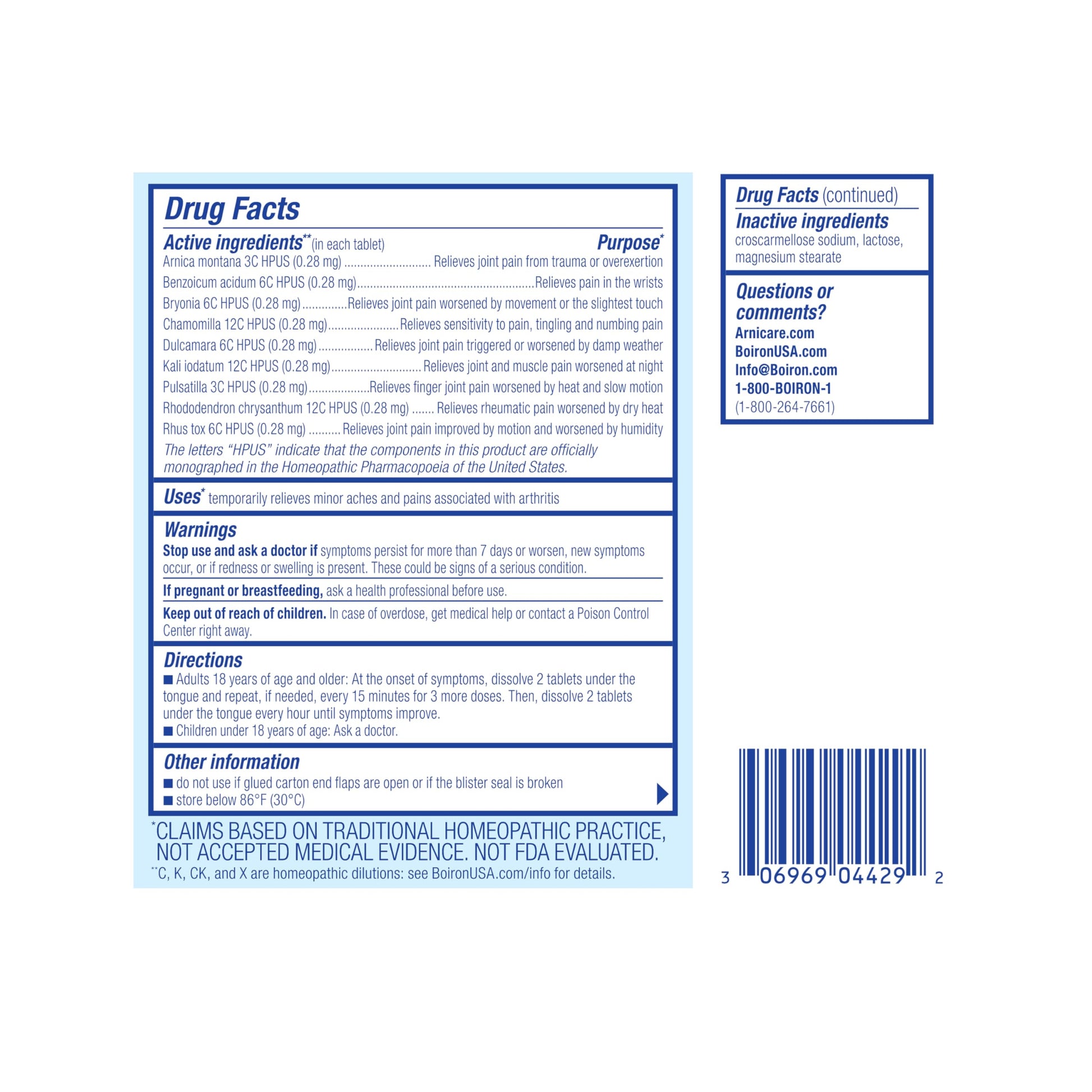 Boiron Arnicare Arthritis Tablets for Arthritis Pain Relief, Joint Soreness, and Rheumatic Pain - 120 Count Boiron uk supplements