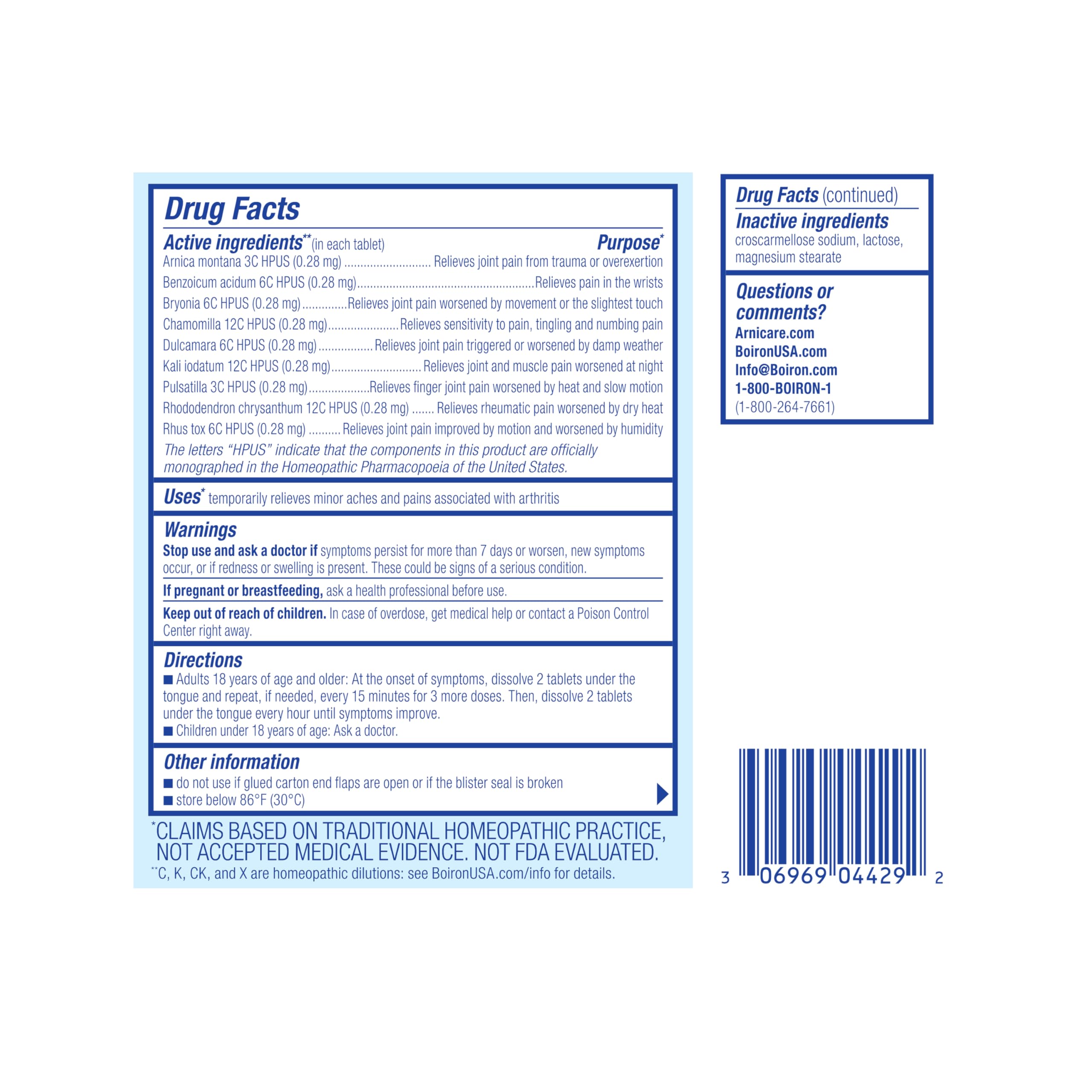 Boiron Arnicare Arthritis Tablets for Arthritis Pain Relief, Joint Soreness, and Rheumatic Pain - 120 Count Boiron uk supplements