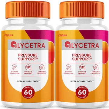 (2 Pack) Glycetra Capsules, Glycetra Blood Support Supplement Advanced Formula Premium Blend All Natural Balance Flow, Glicetra Pills Maximum Strength Glycogen Support Health Wellness Review (120 Ct) Vitaluxa uk supplements