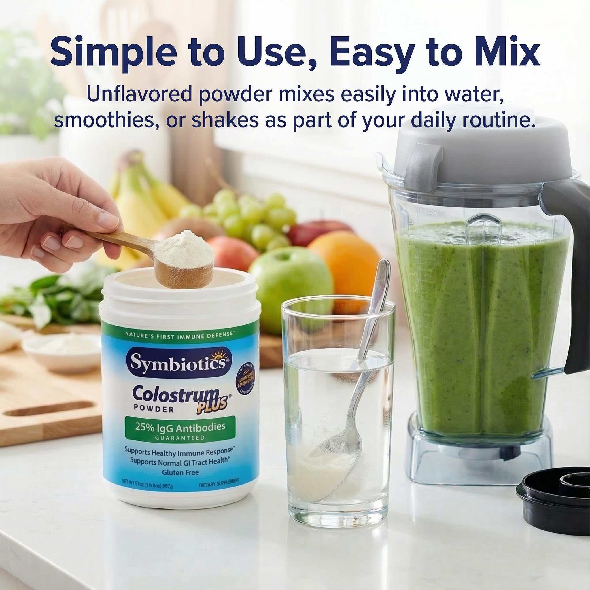 Symbiotics Colostrum Plus Powder 2.25 oz – Immune & Muscle Recovery Support, 25% IgG Immunoglobulins, Gut Health & Training Resilience, Unflavored, Gluten Free - 2.25 oz Symbiotics uk supplements