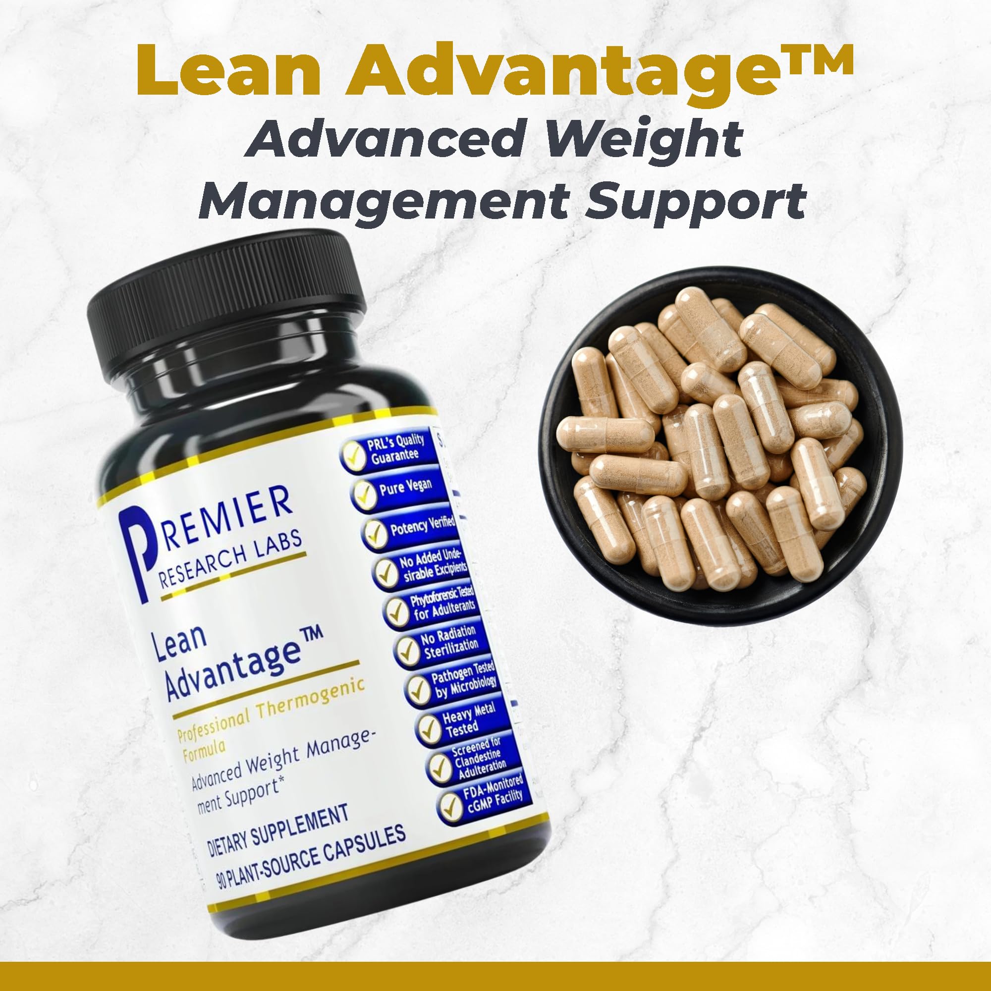 Premier Research Labs Lean Advantage: Green Coffee Bean Extract for Weight Loss, Green Coffee Extract, Coffee Pills, Appetite Suppressant for Women & Men, Weight Management Supplement - 90 Capsules Premier Research Labs uk supplements