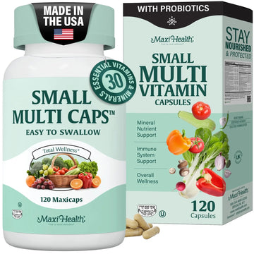 Maxi Health Multivitamin – Easy to Swallow Multi Vitamin Capsules with 30 Nutrients, Iron & Probiotics – Kosher Daily Multivitamins Small Capsules Maxi Health uk supplements